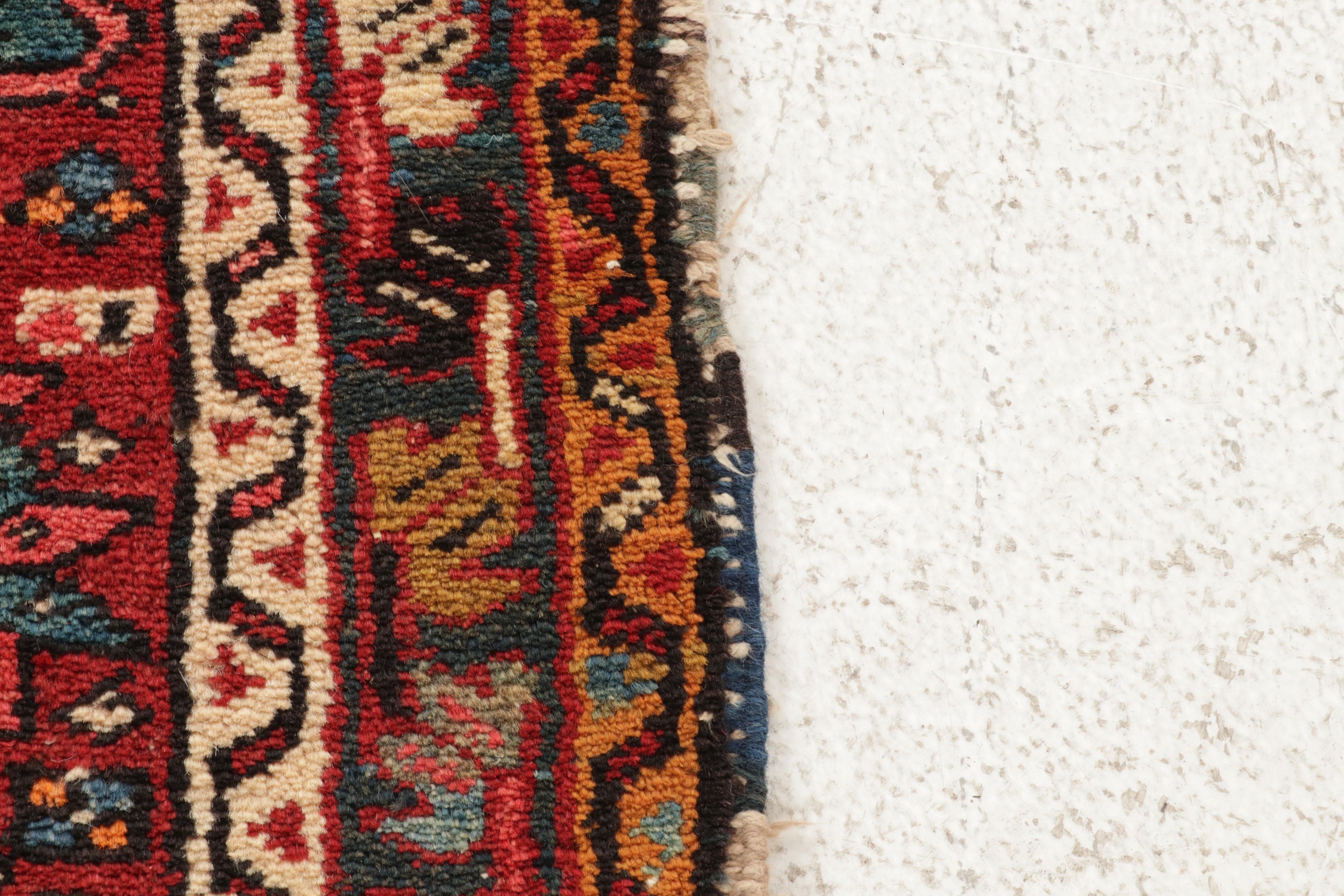 2'1 x 4'1 Hand-Knotted Persian Karaja Rug, 1940s