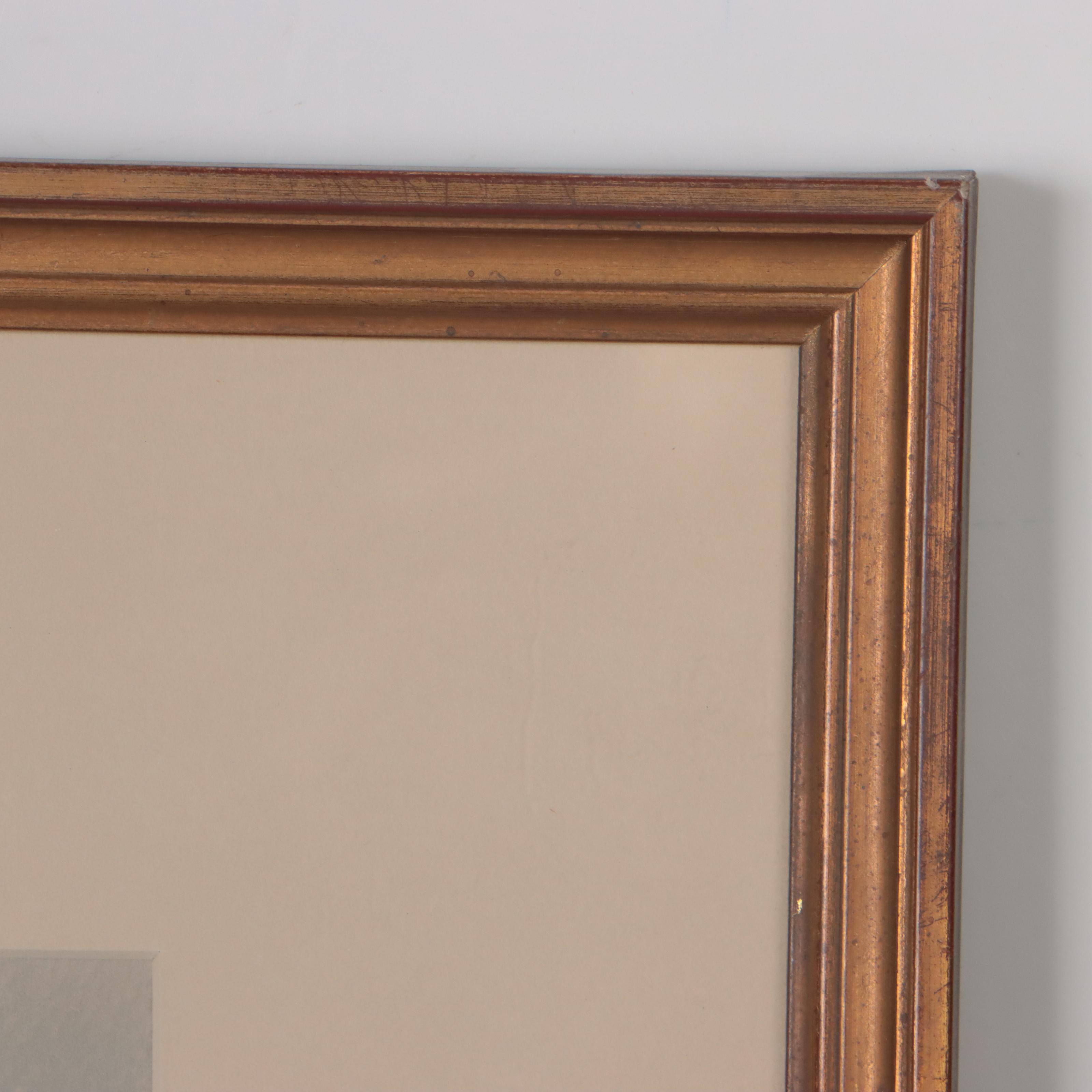 Paul Ashbrook Watercolor Painting "Orange Horizon," Circa 1940