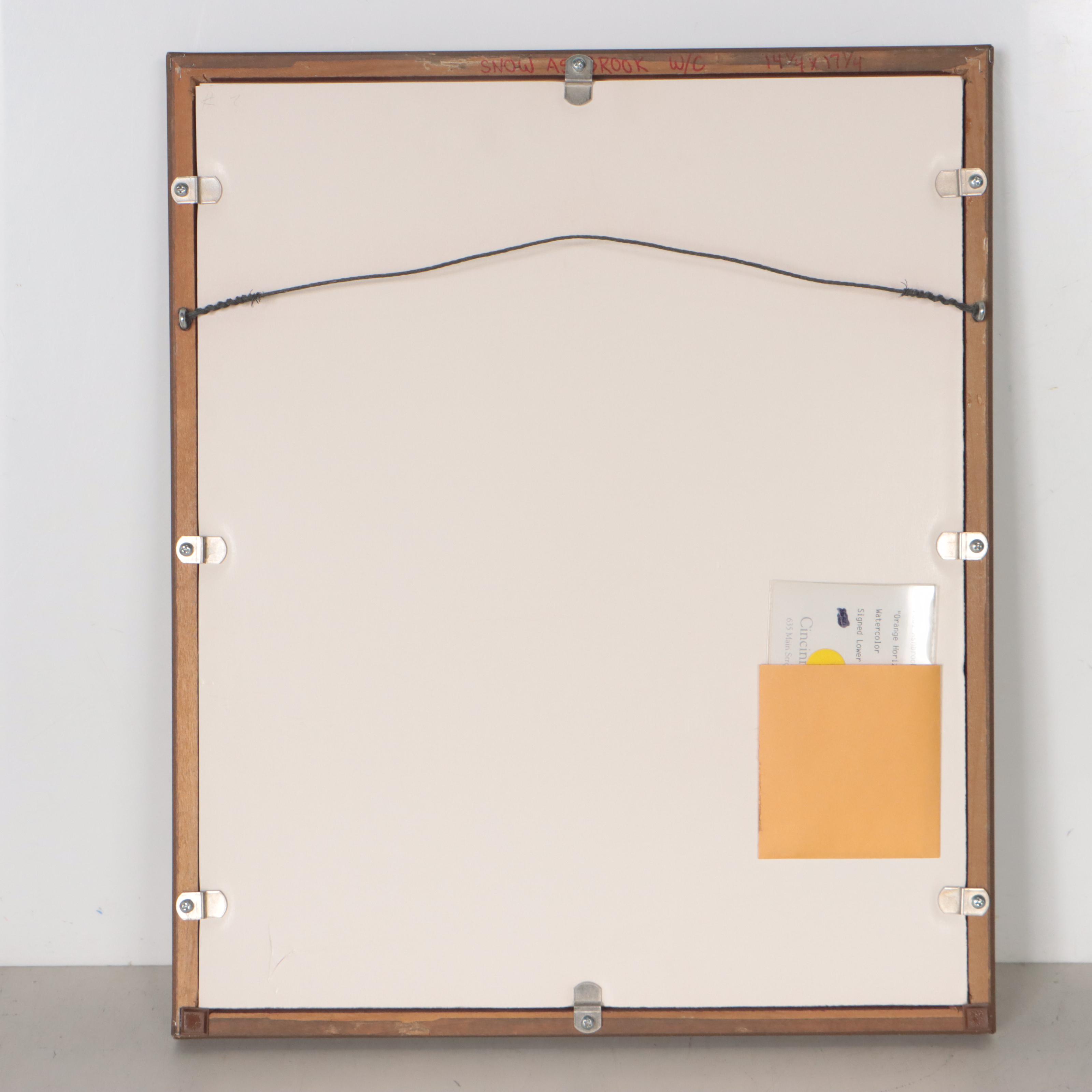 Paul Ashbrook Watercolor Painting "Orange Horizon," Circa 1940