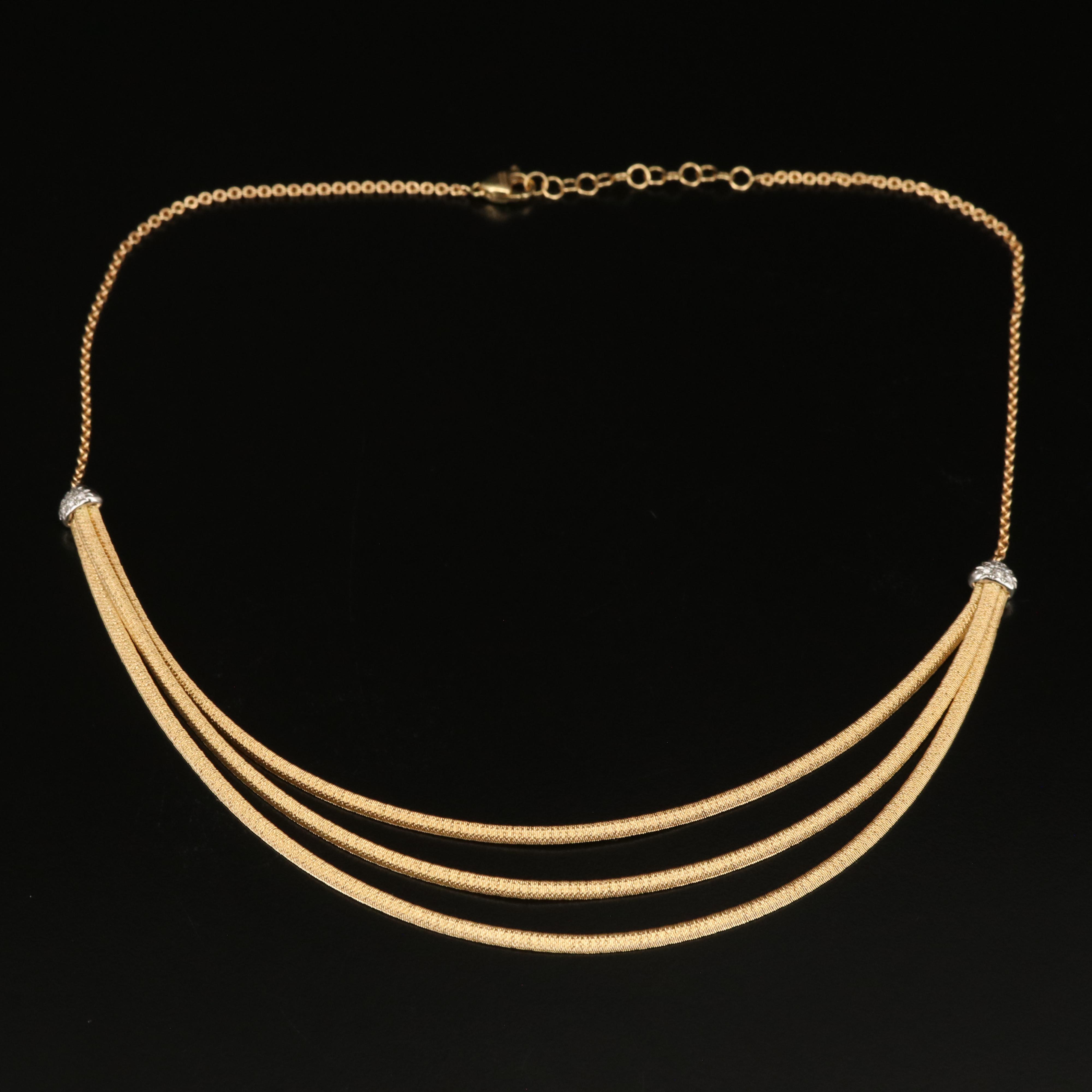 Marco Bicego "Cairo" 18K 0.12 CTW Diamond Triple Strand Necklace