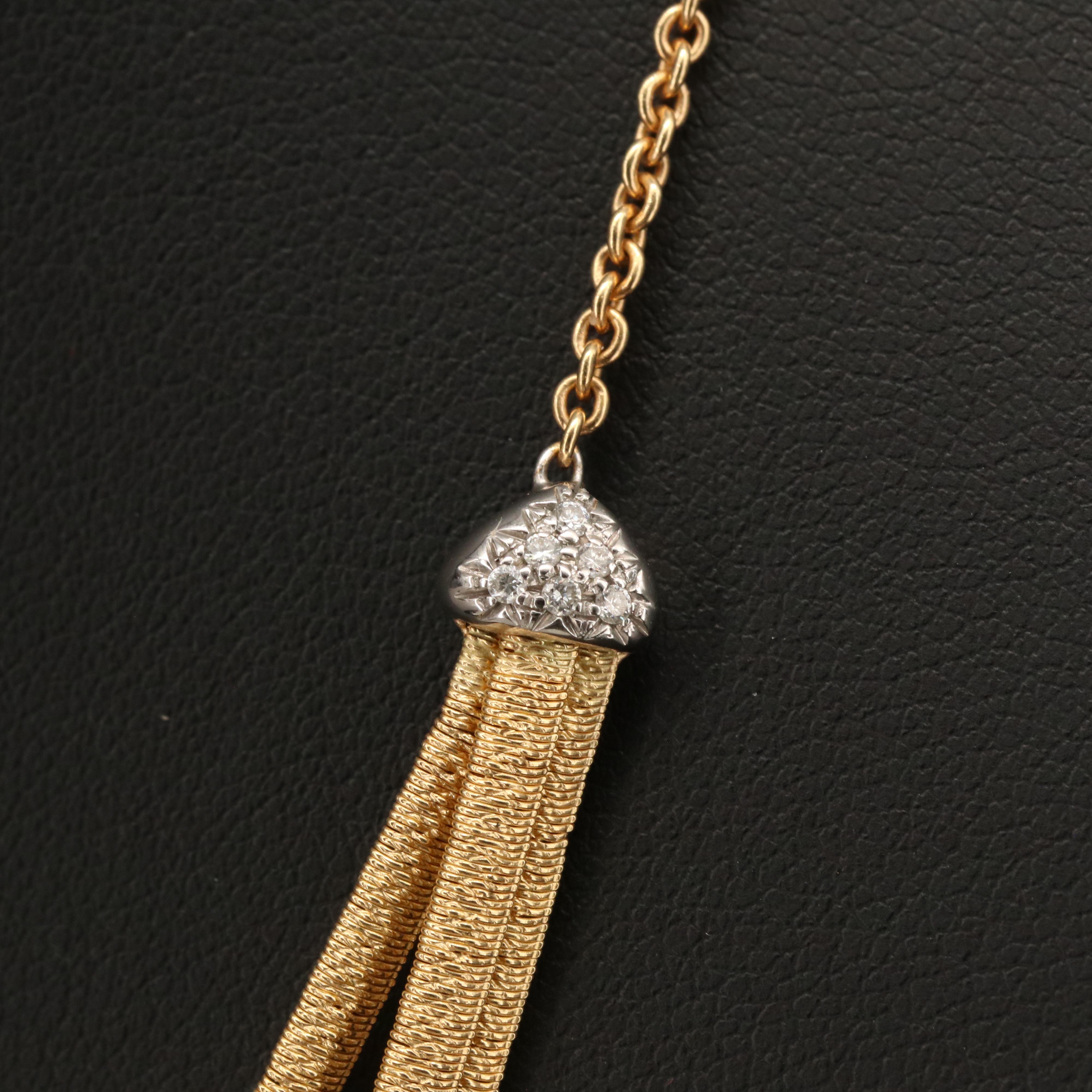 Marco Bicego "Cairo" 18K 0.12 CTW Diamond Triple Strand Necklace