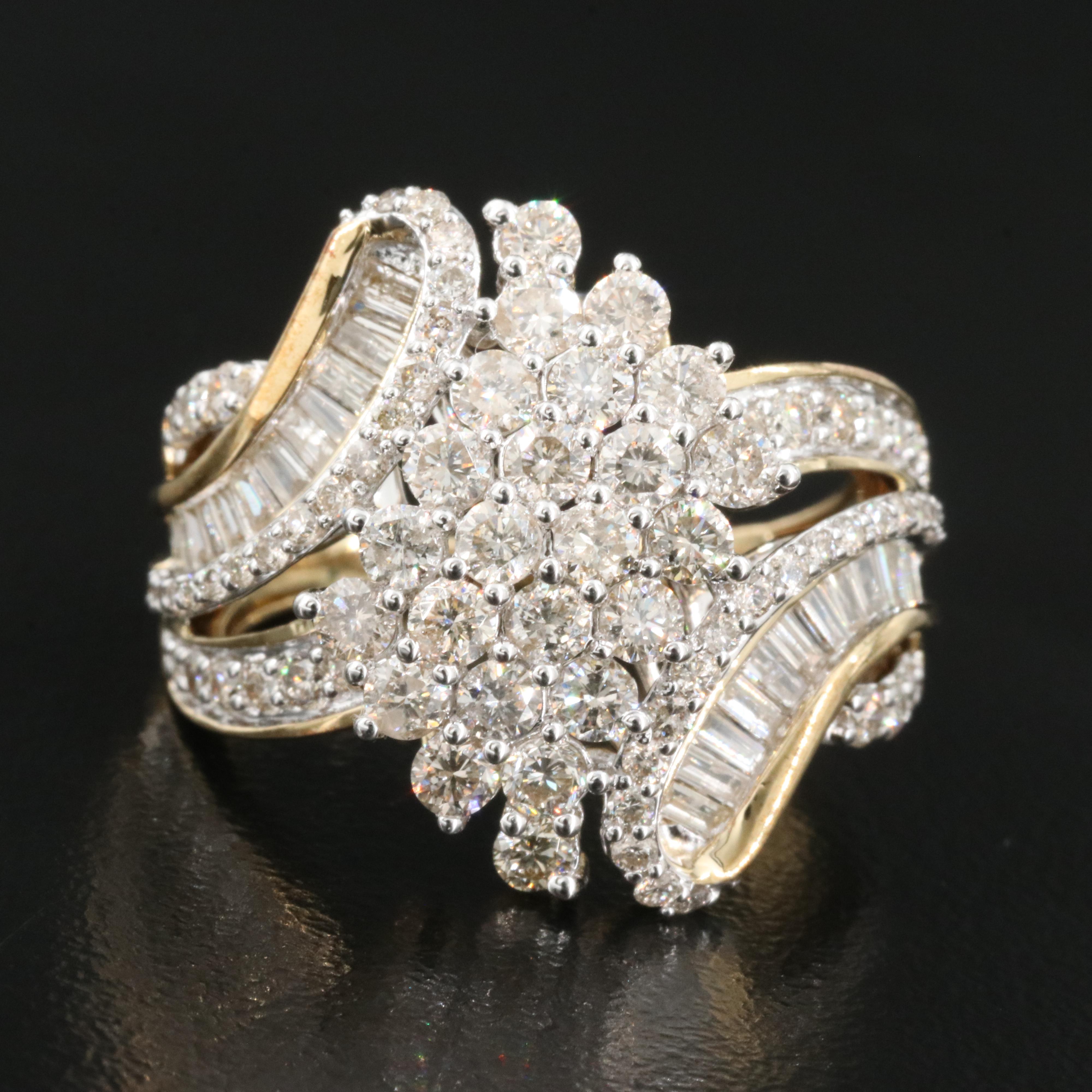 1.95 CTW Diamond Cluster Ring in Sterling