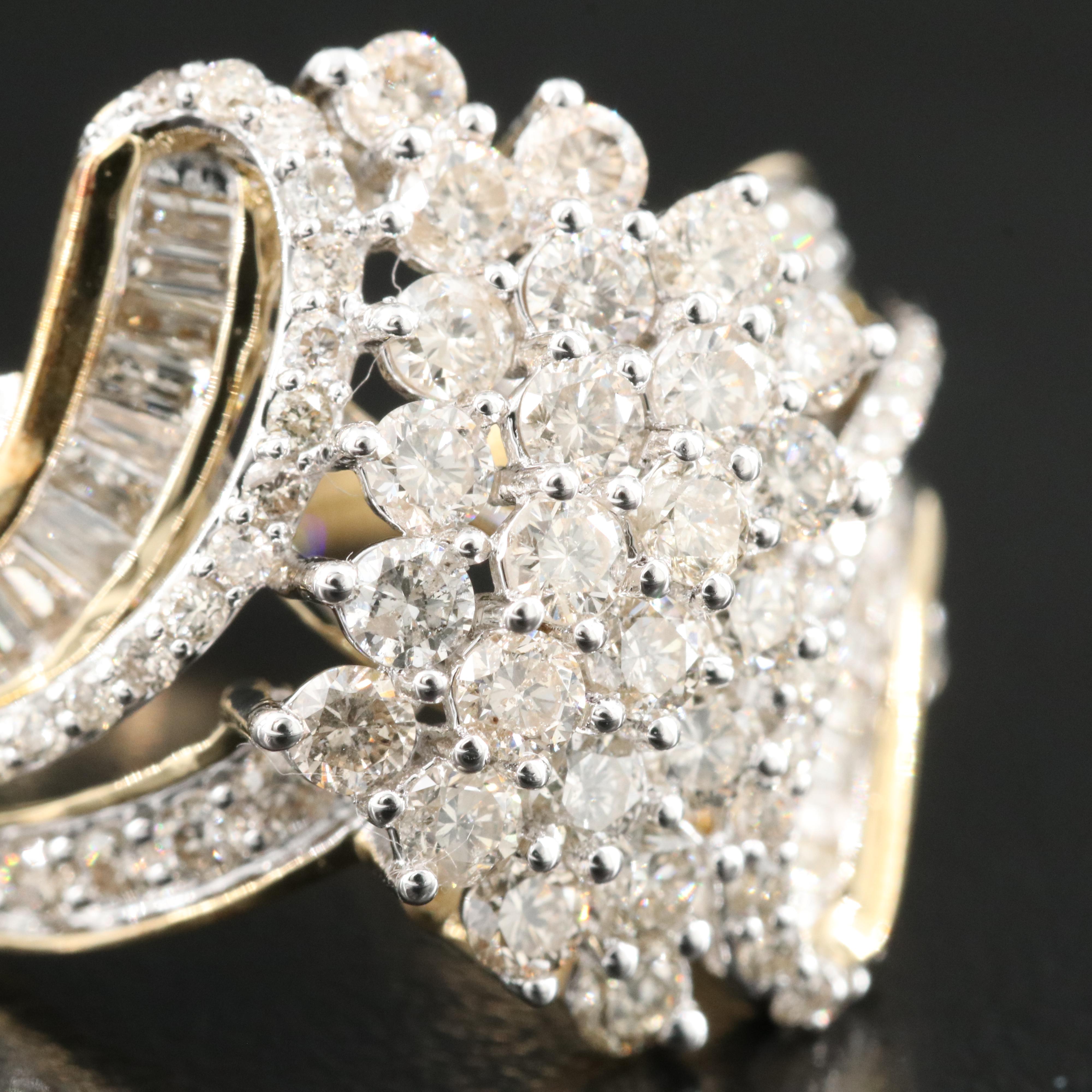 1.95 CTW Diamond Cluster Ring in Sterling