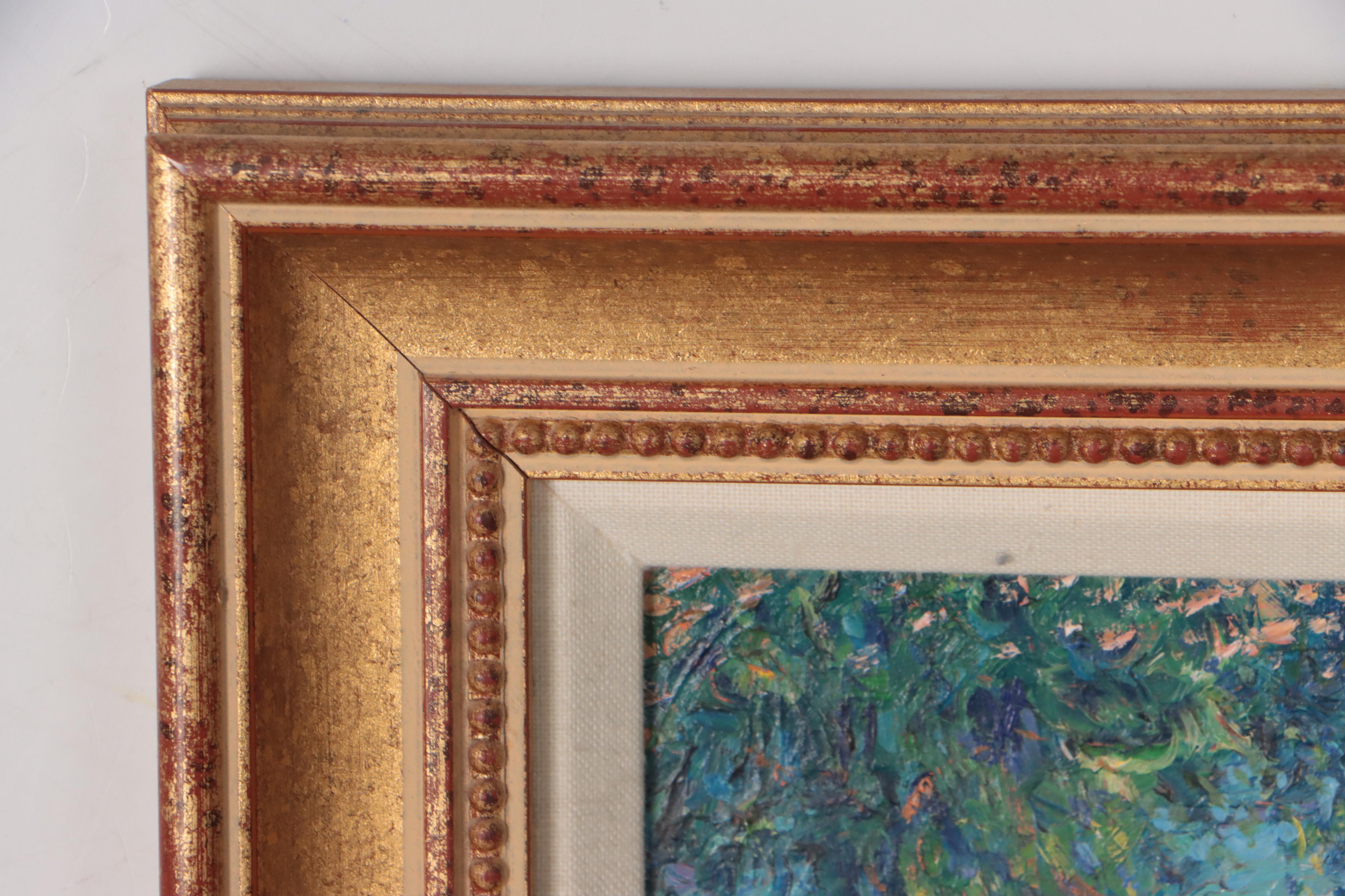 M. Katherline Hurley Impressionist Style Oil Painting of Park Bench