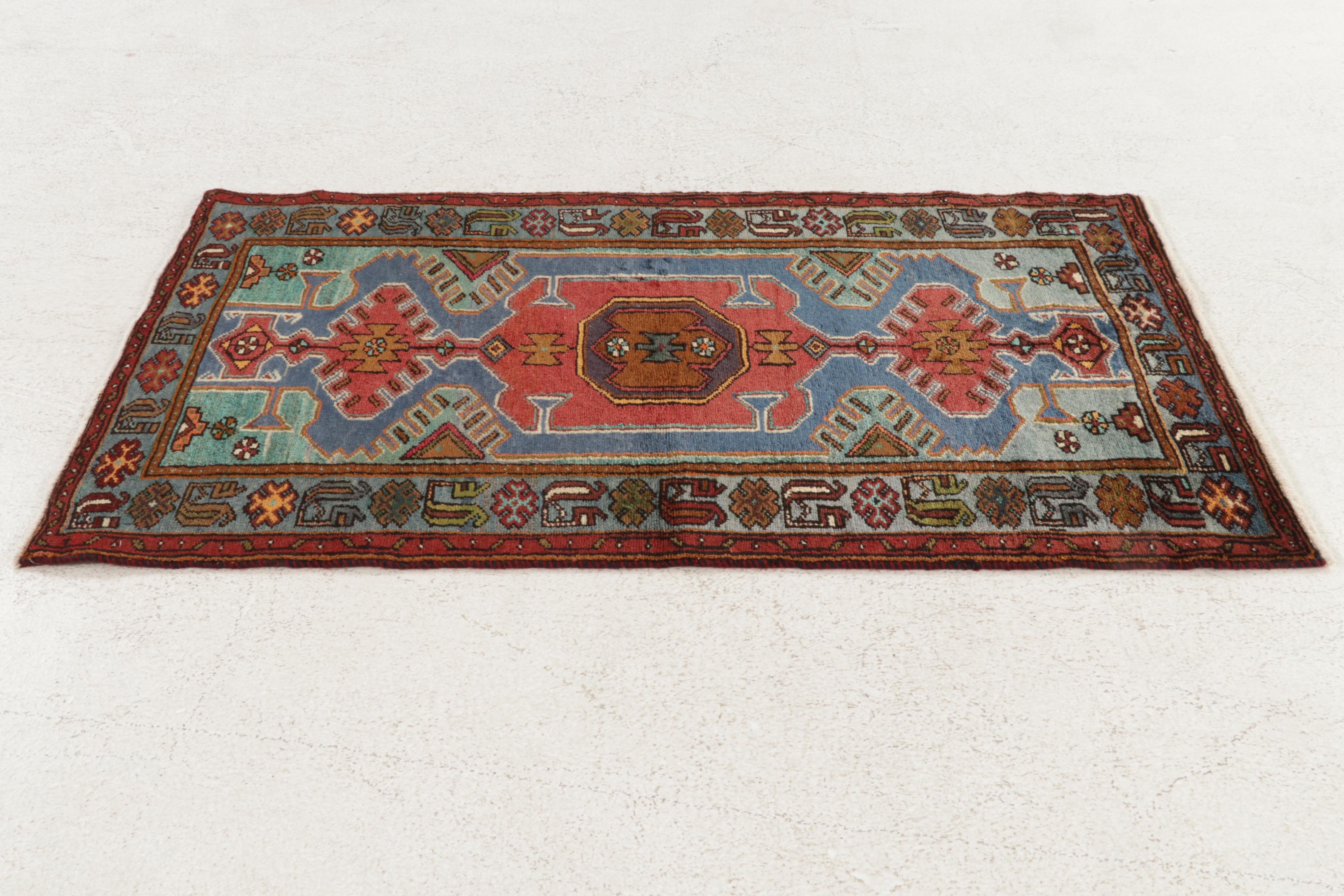 2'9 x 4'10 Hand-Knotted Viss Style Persian Northwest Village Rug, 1960s