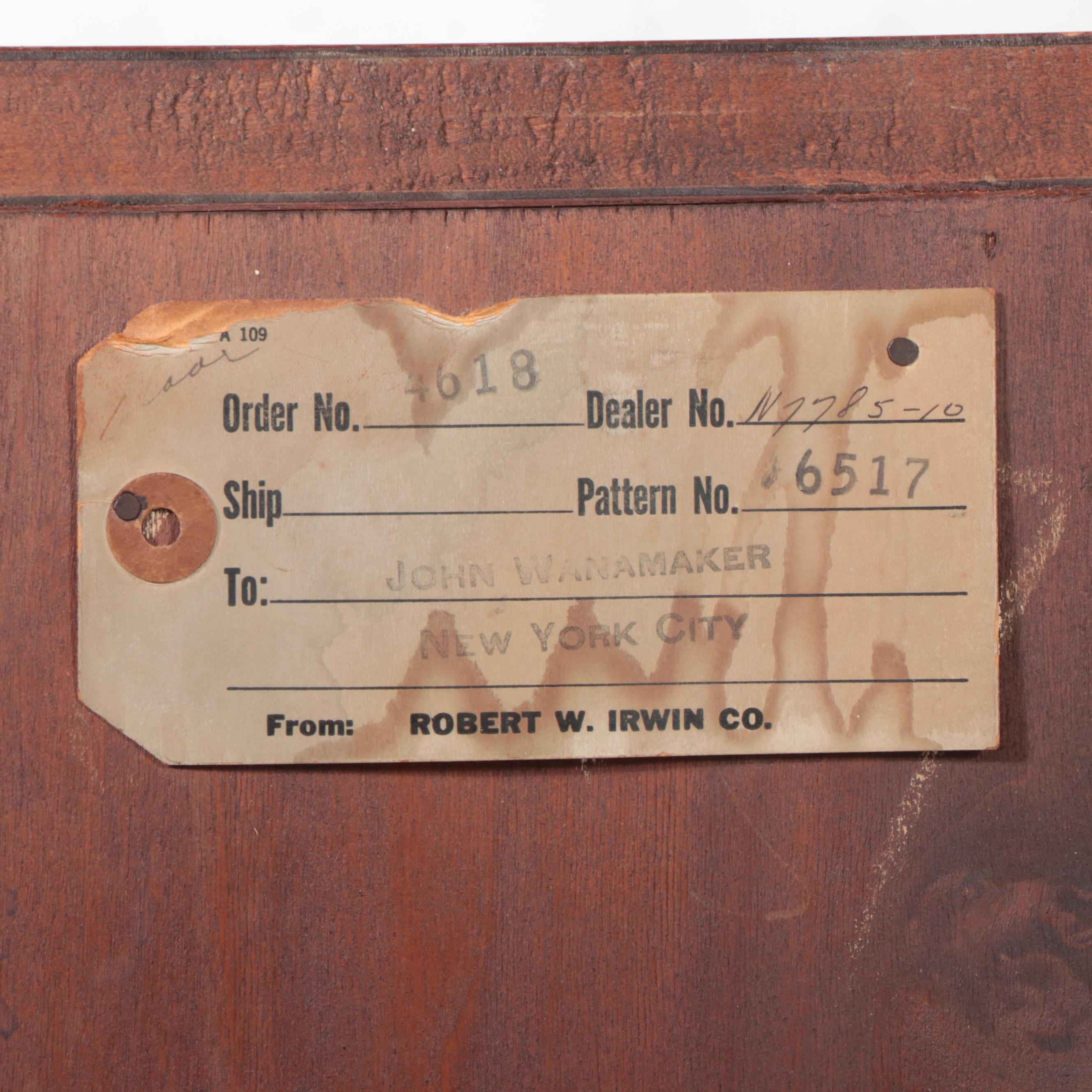 Robert W. Irwin Co. Federal Style Mahogany Corner Cabinet