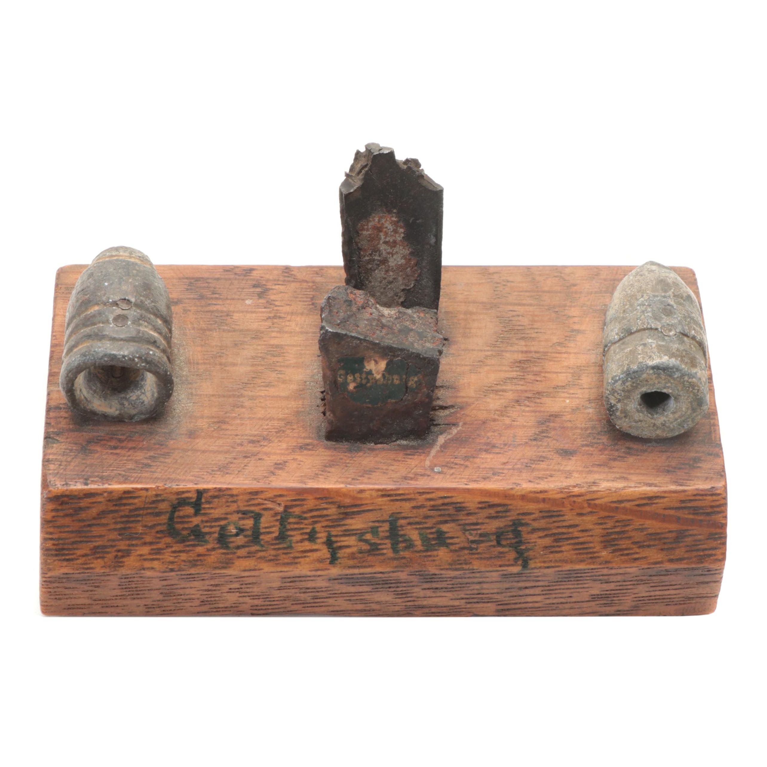 Civil War Era Bullet and Relic Display