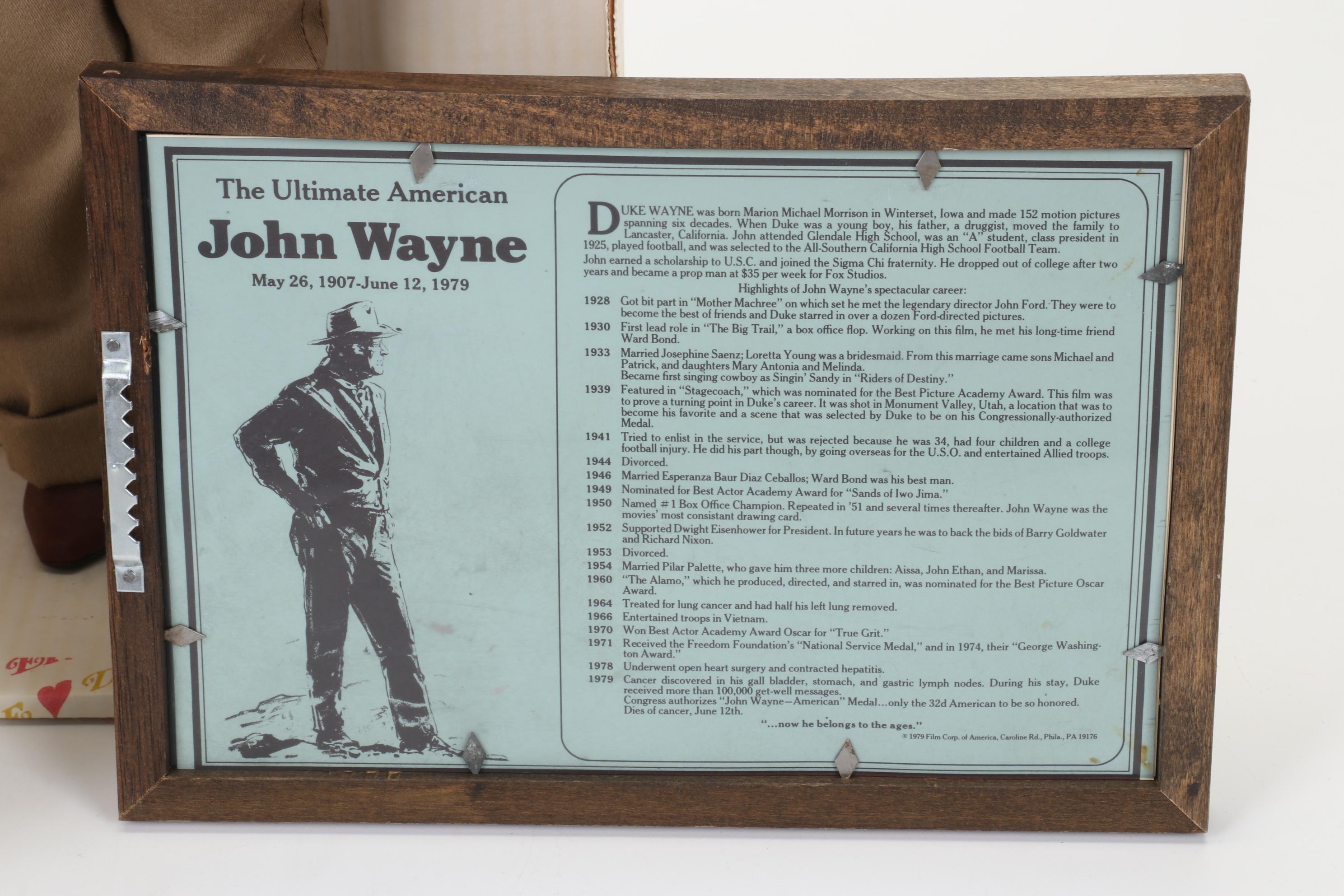 Franklin Mint "The Duke" Heirloom Collector Plate & Effanbee "John Wayne" Doll