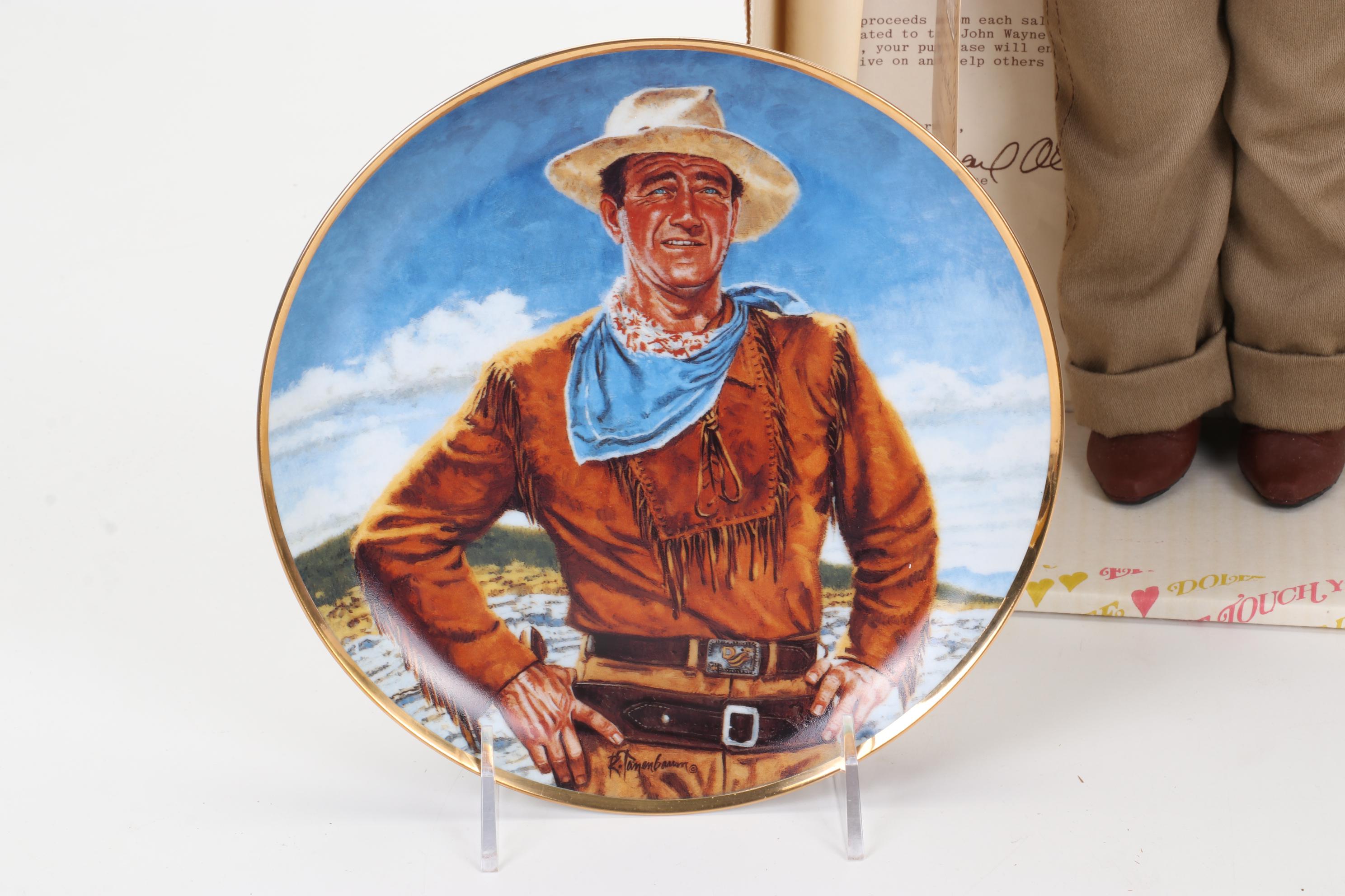 Franklin Mint "The Duke" Heirloom Collector Plate & Effanbee "John Wayne" Doll