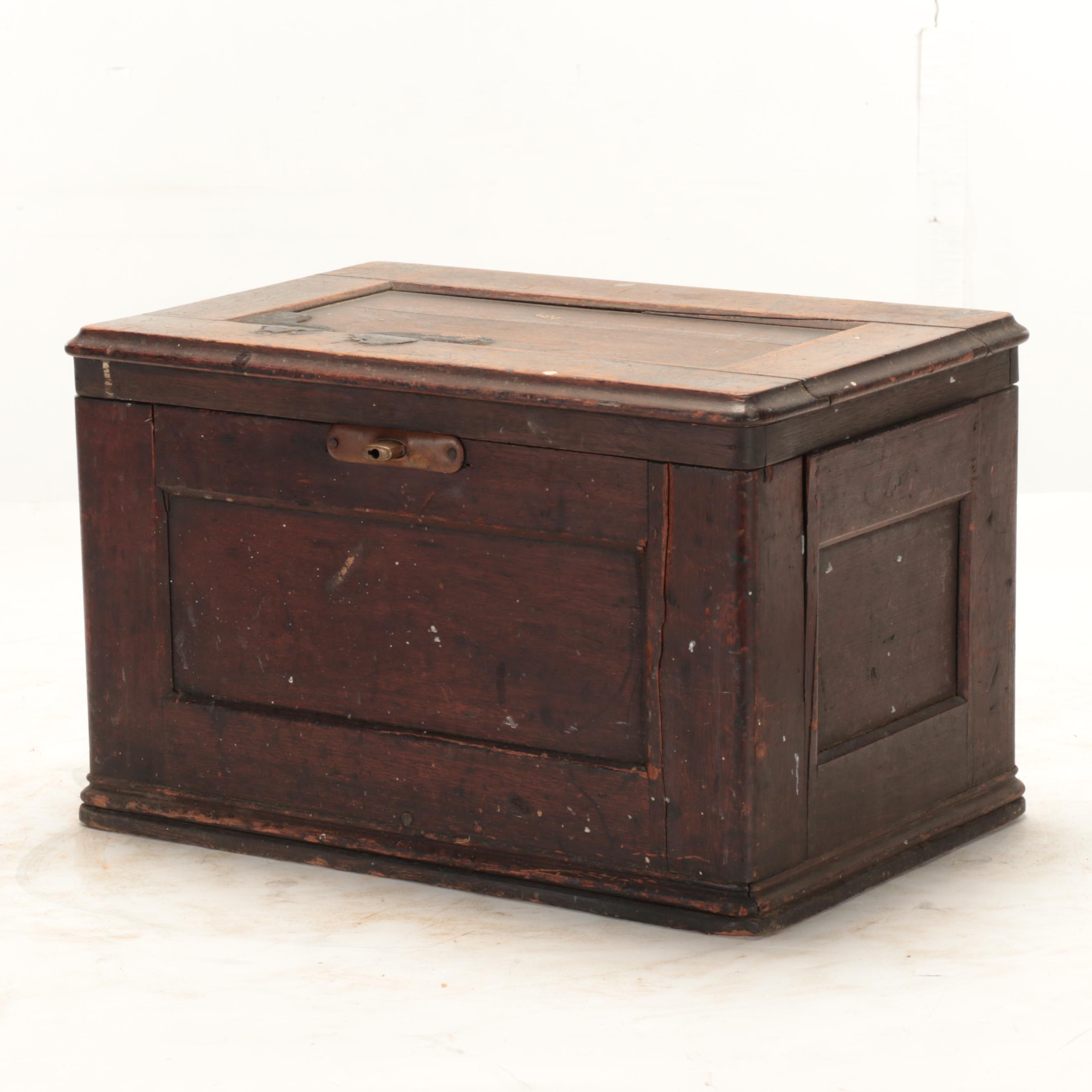 Victorian Walnut Tool Chest with Cobbler and Leather Working Tools