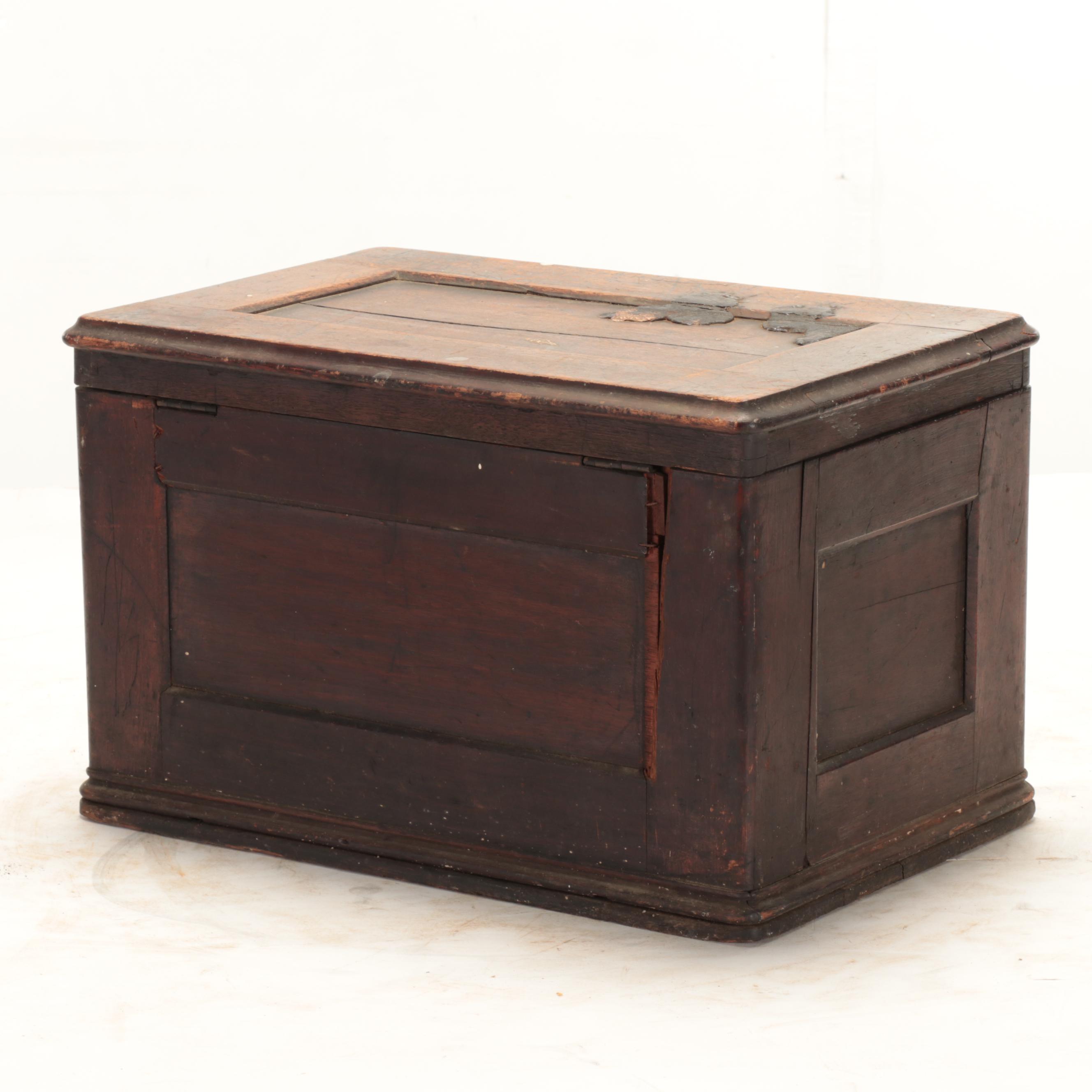 Victorian Walnut Tool Chest with Cobbler and Leather Working Tools