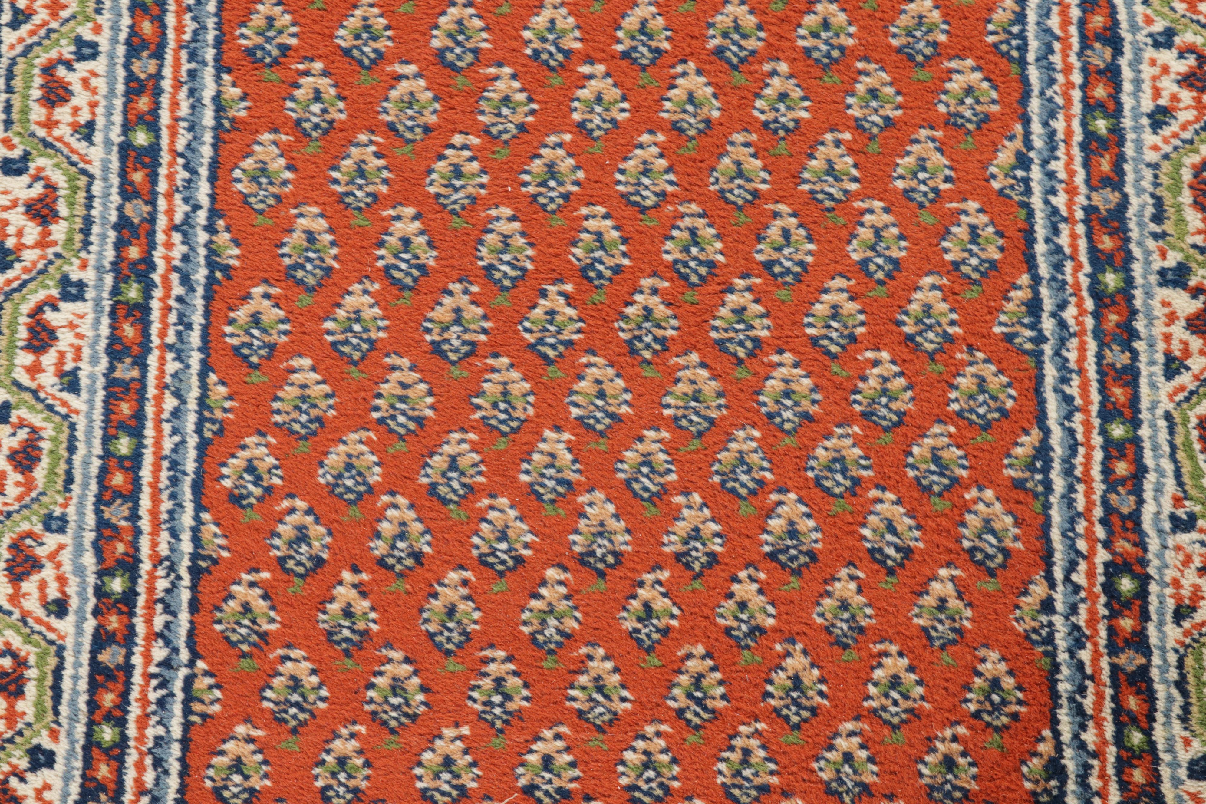 2'4 x 12'1 Hand-Knotted Persian Mir Seraband Runner, 1990s