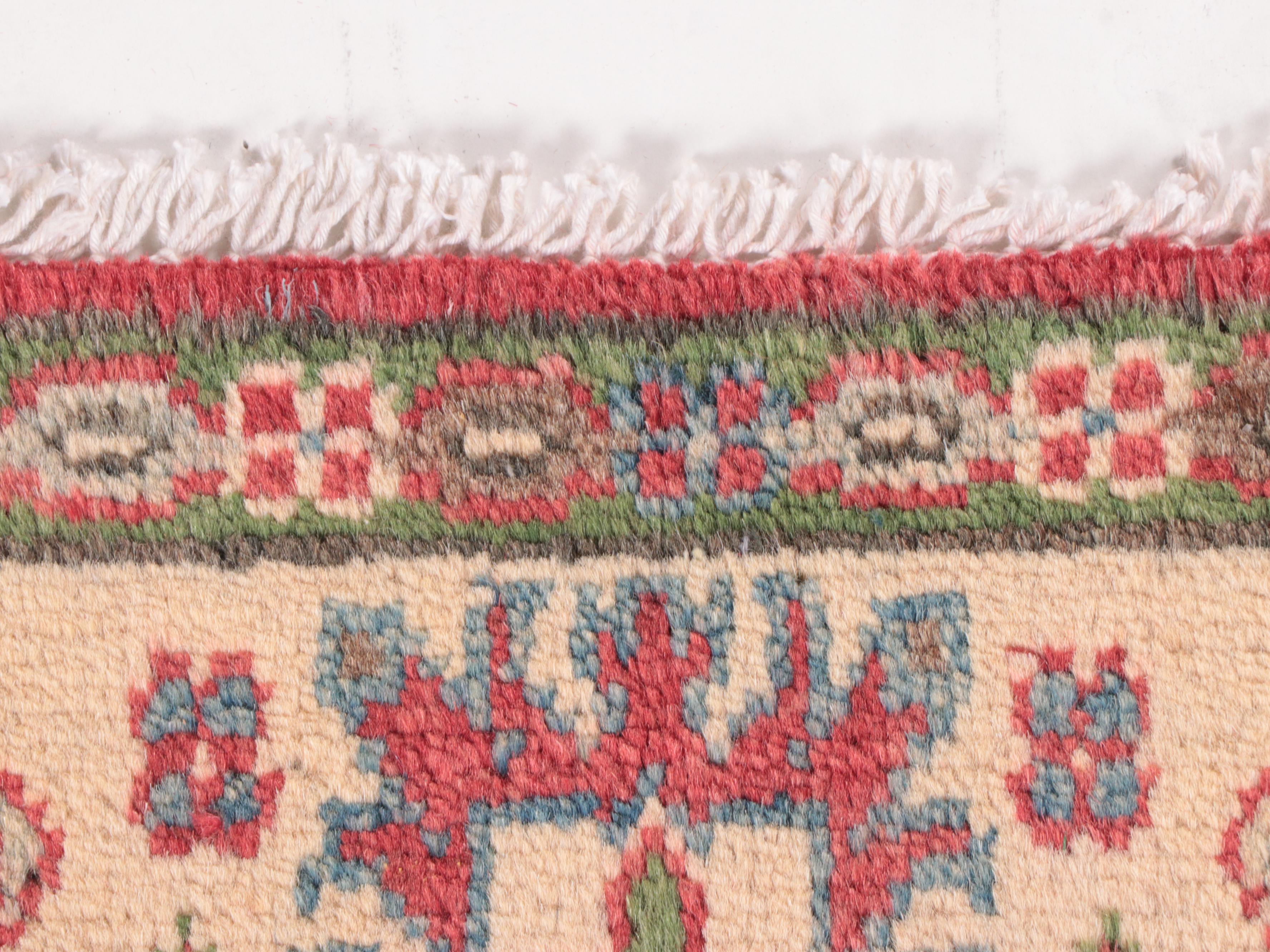 2'7 x 4'2 Hand-Knotted Pakistani Kazak-Style Accent Rug