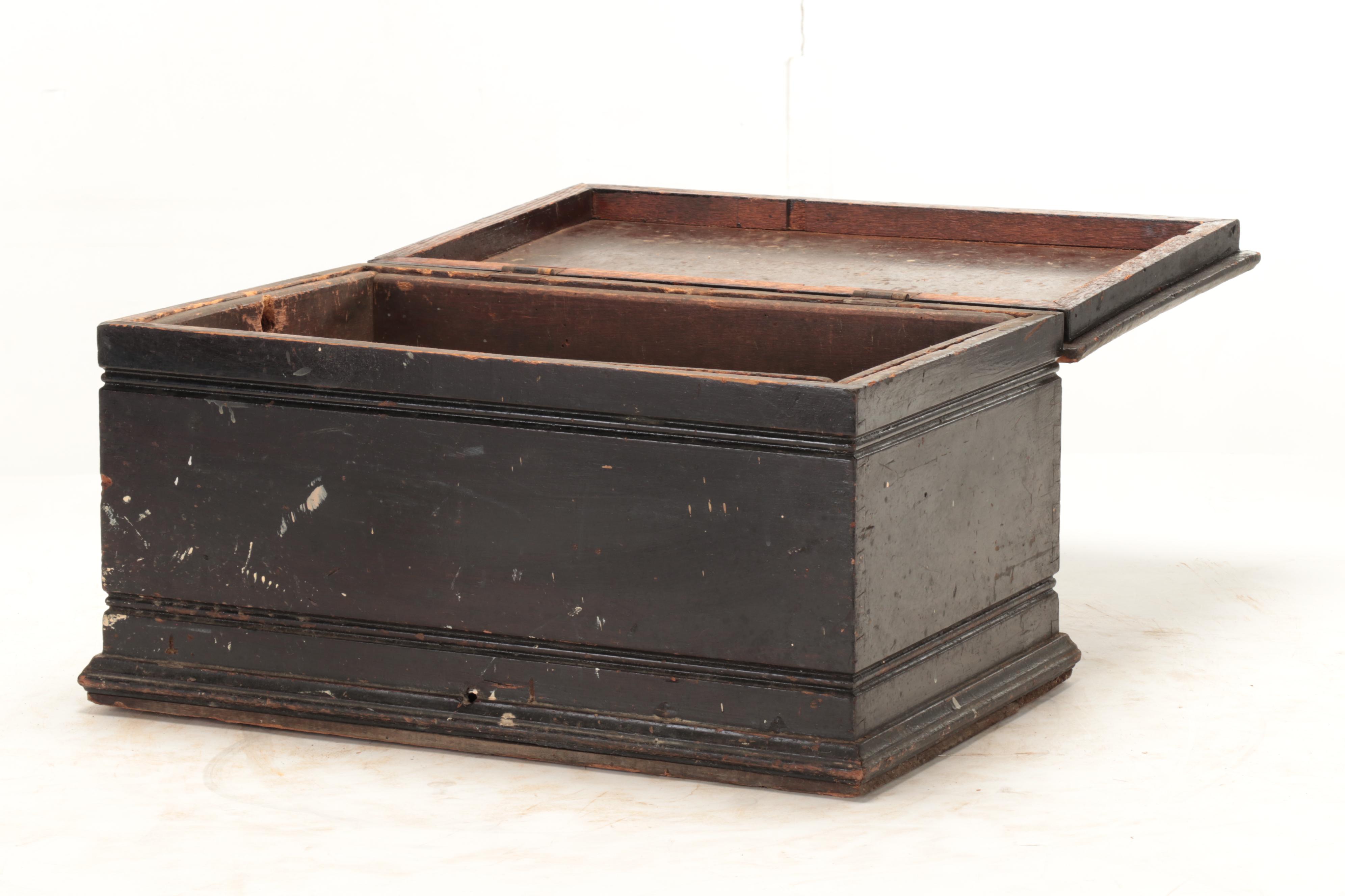 Primitive Painted Pine Flat Top Chest, 19th Century