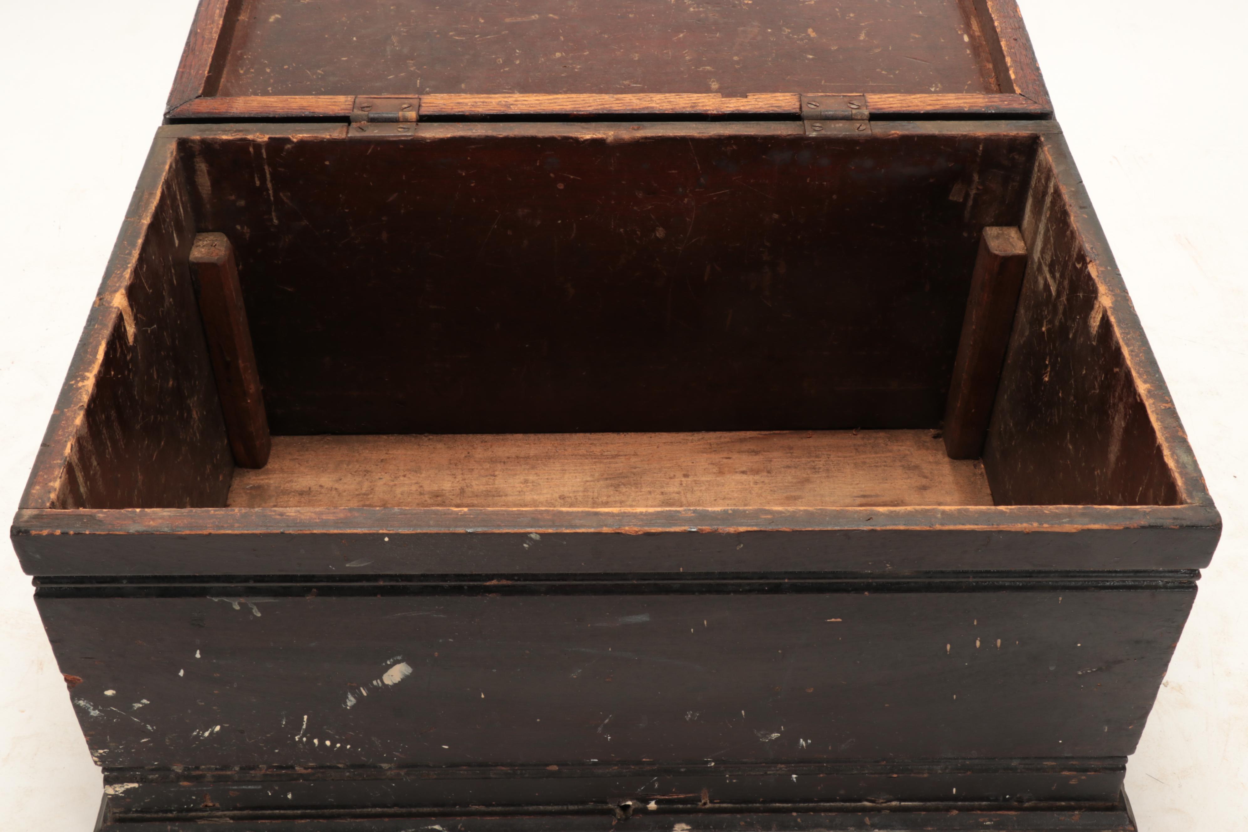 Primitive Painted Pine Flat Top Chest, 19th Century