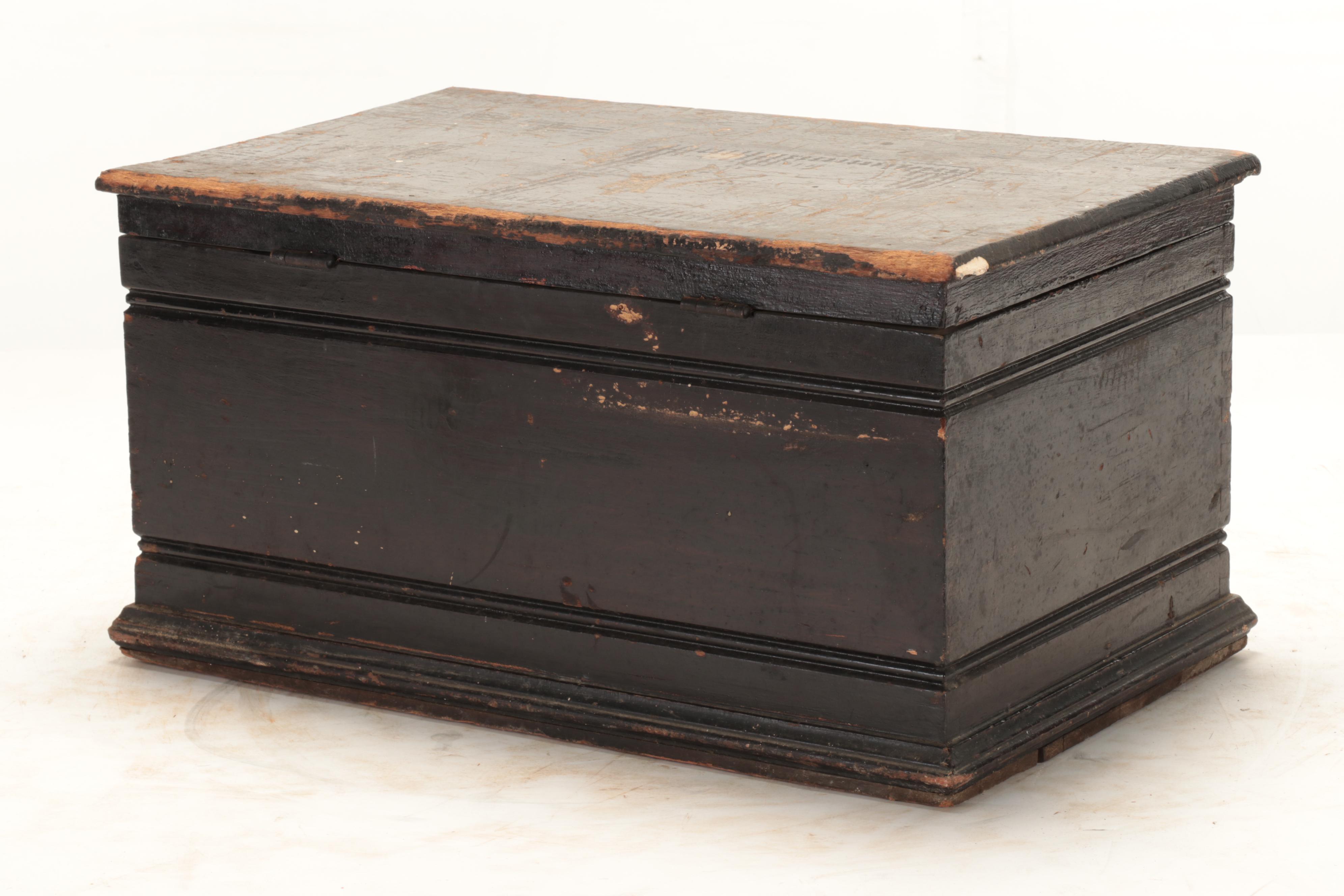 Primitive Painted Pine Flat Top Chest, 19th Century