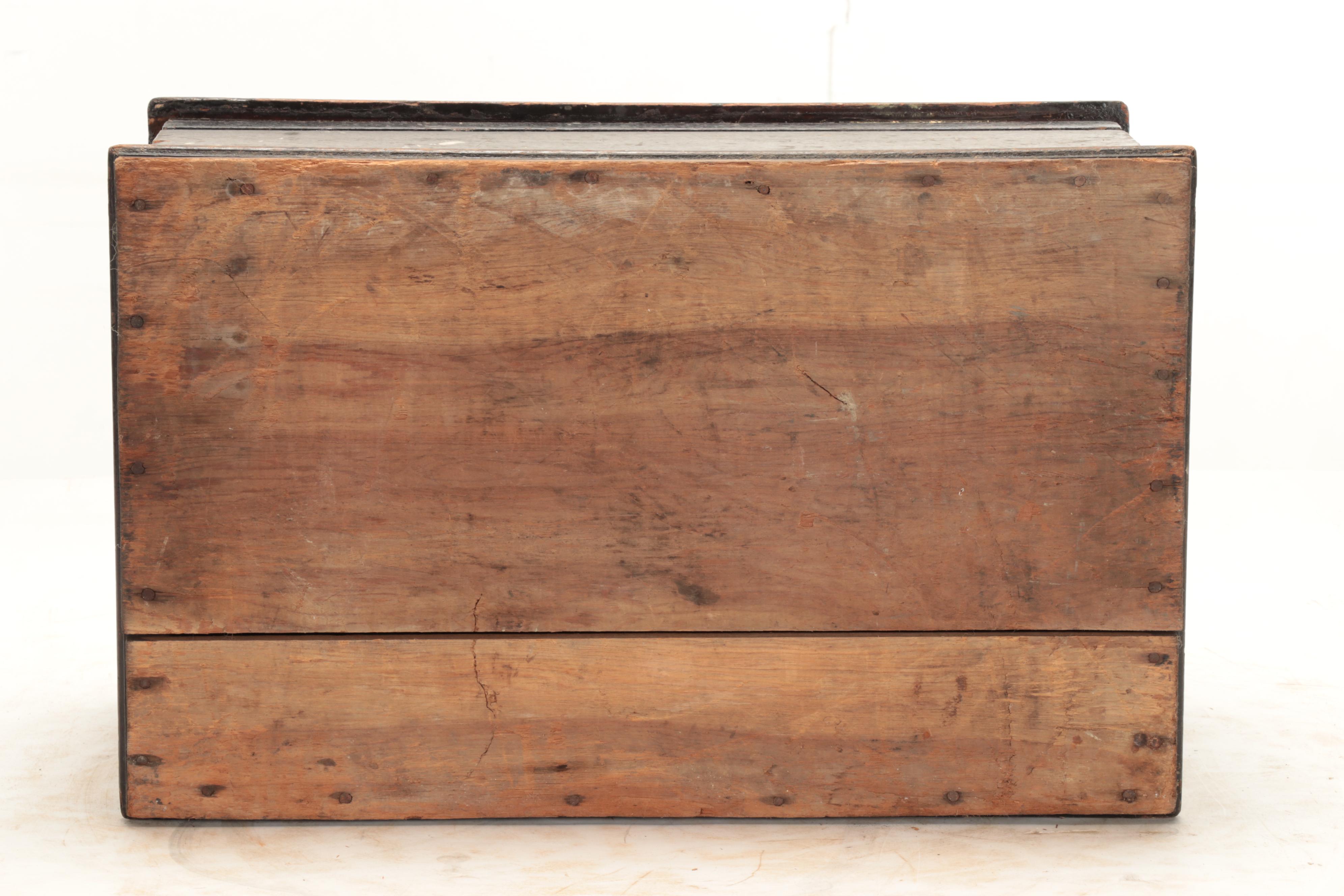 Primitive Painted Pine Flat Top Chest, 19th Century