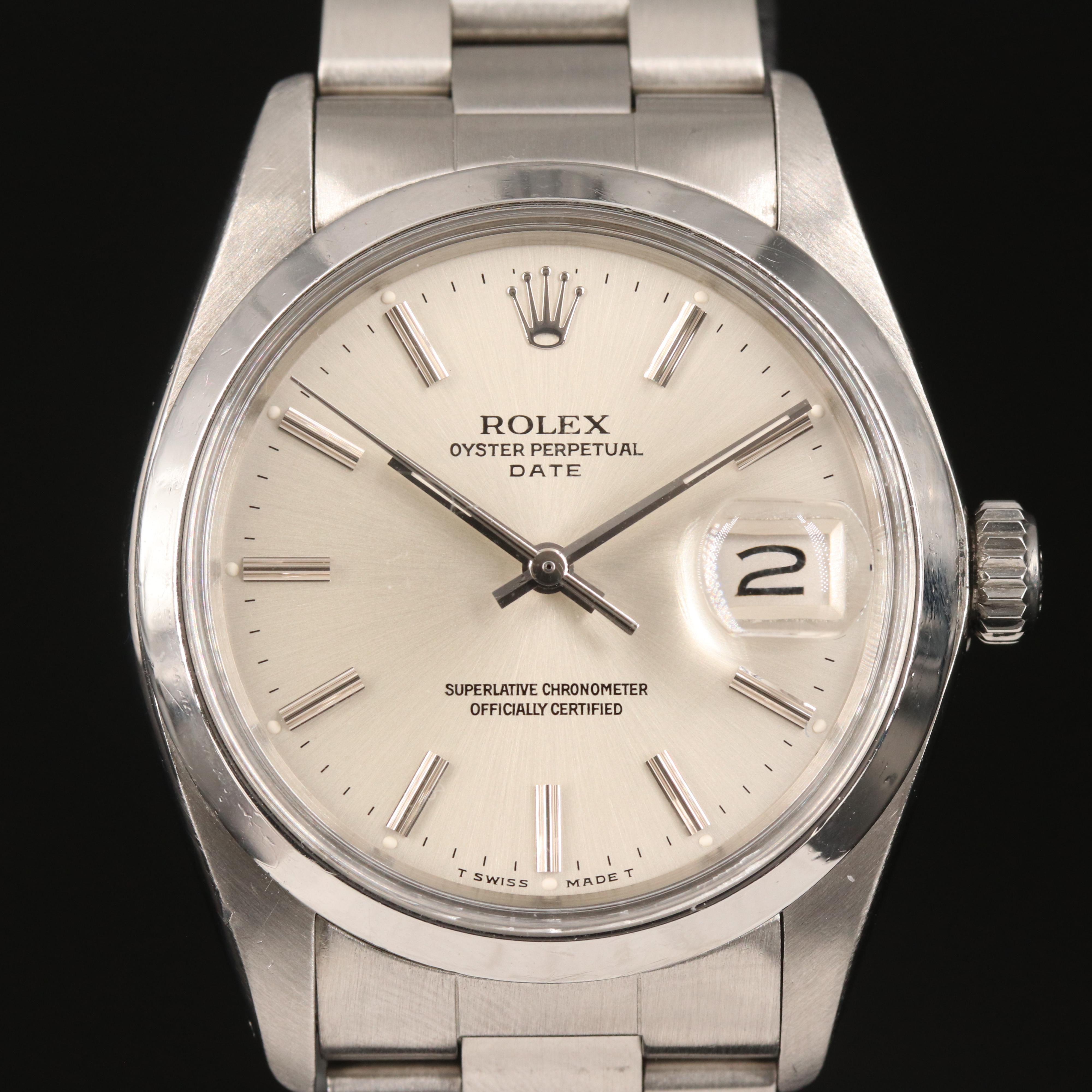 1977 Rolex Oyster Perpetual Date Stainless Steel Watch