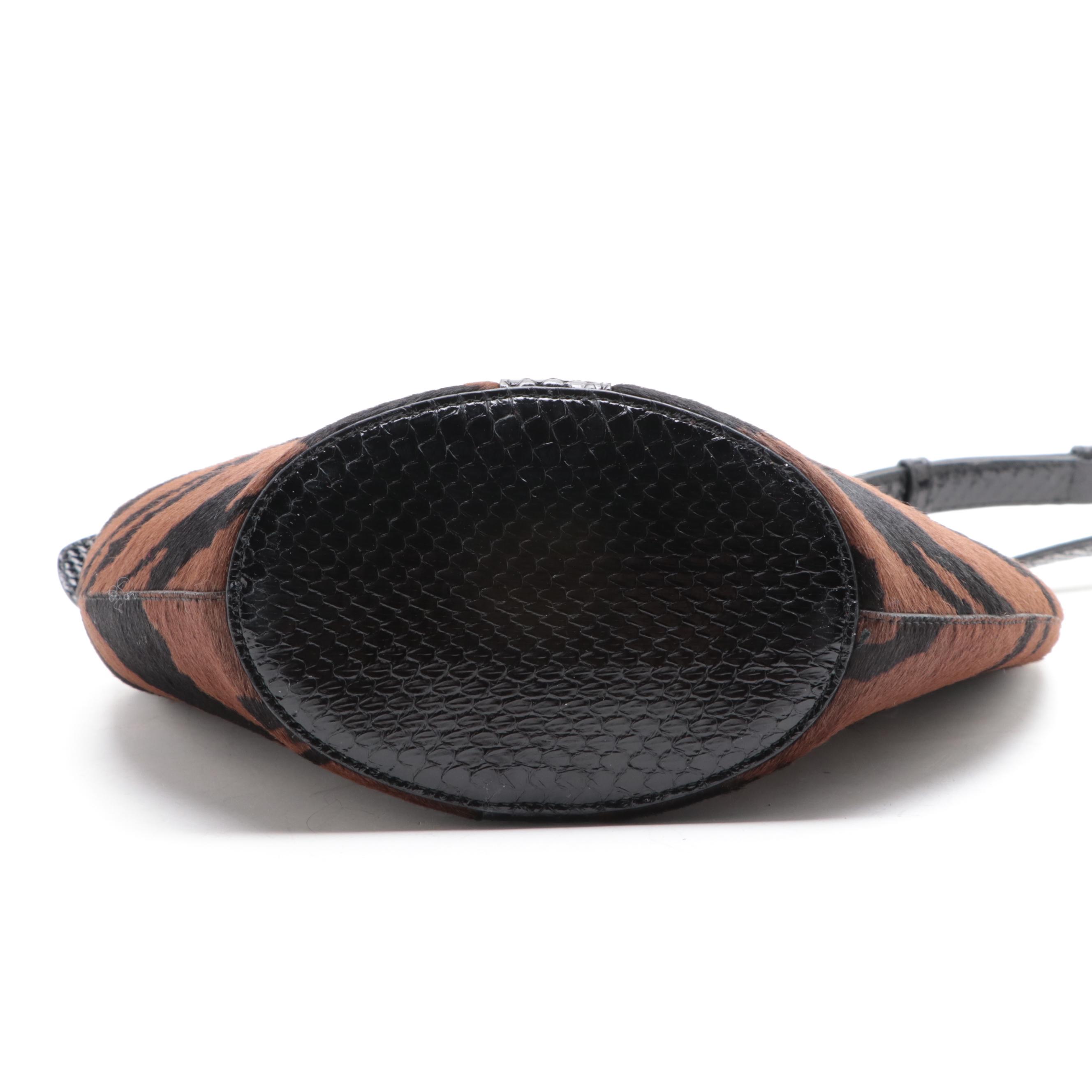 Alaïa Latifa Animal Print Calf Hair and Elaphe Skin Tote with Zip Pouch