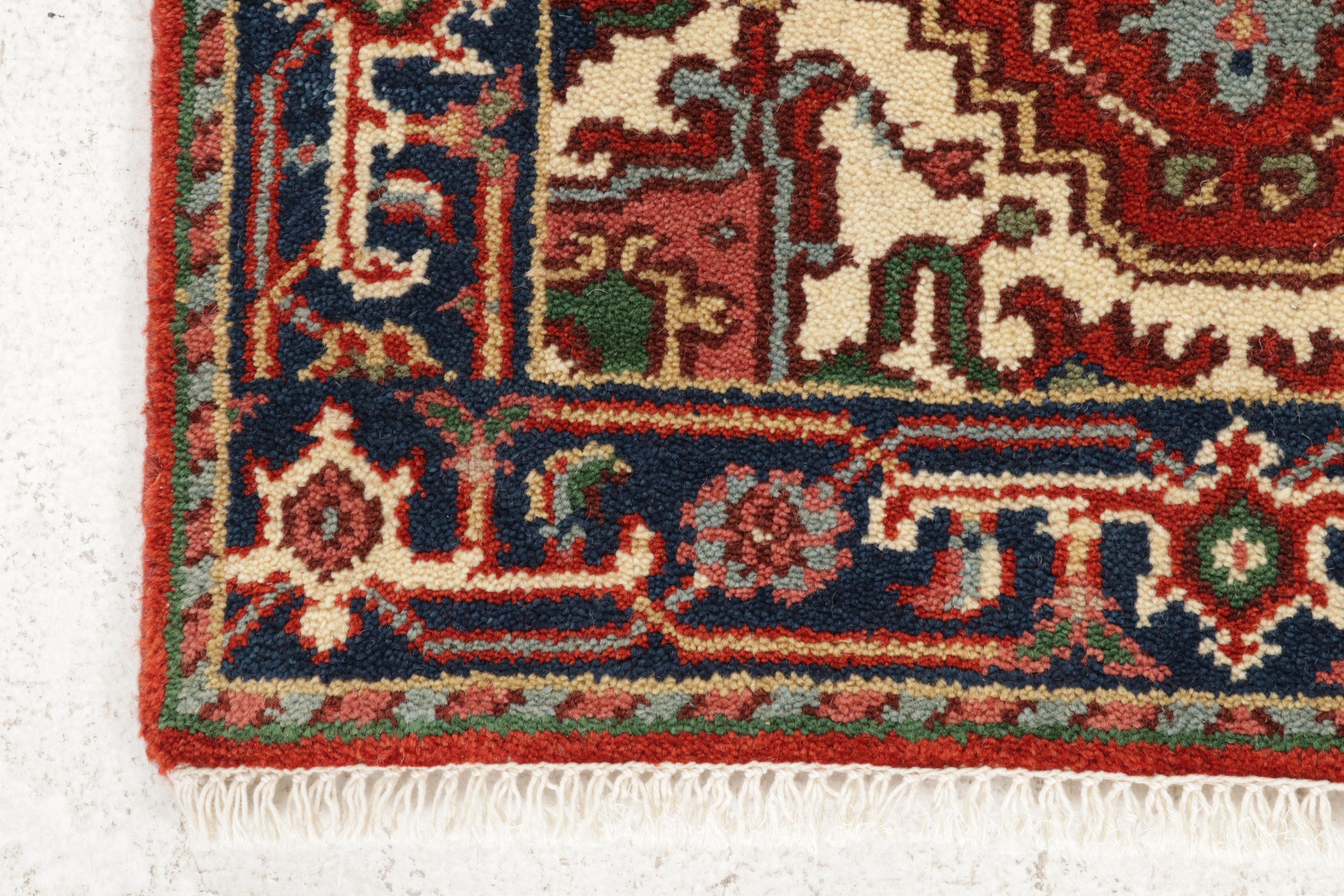 2'7 x 7'11 Hand-Knotted Indo-Persian Heriz Serapi Runner, 2010