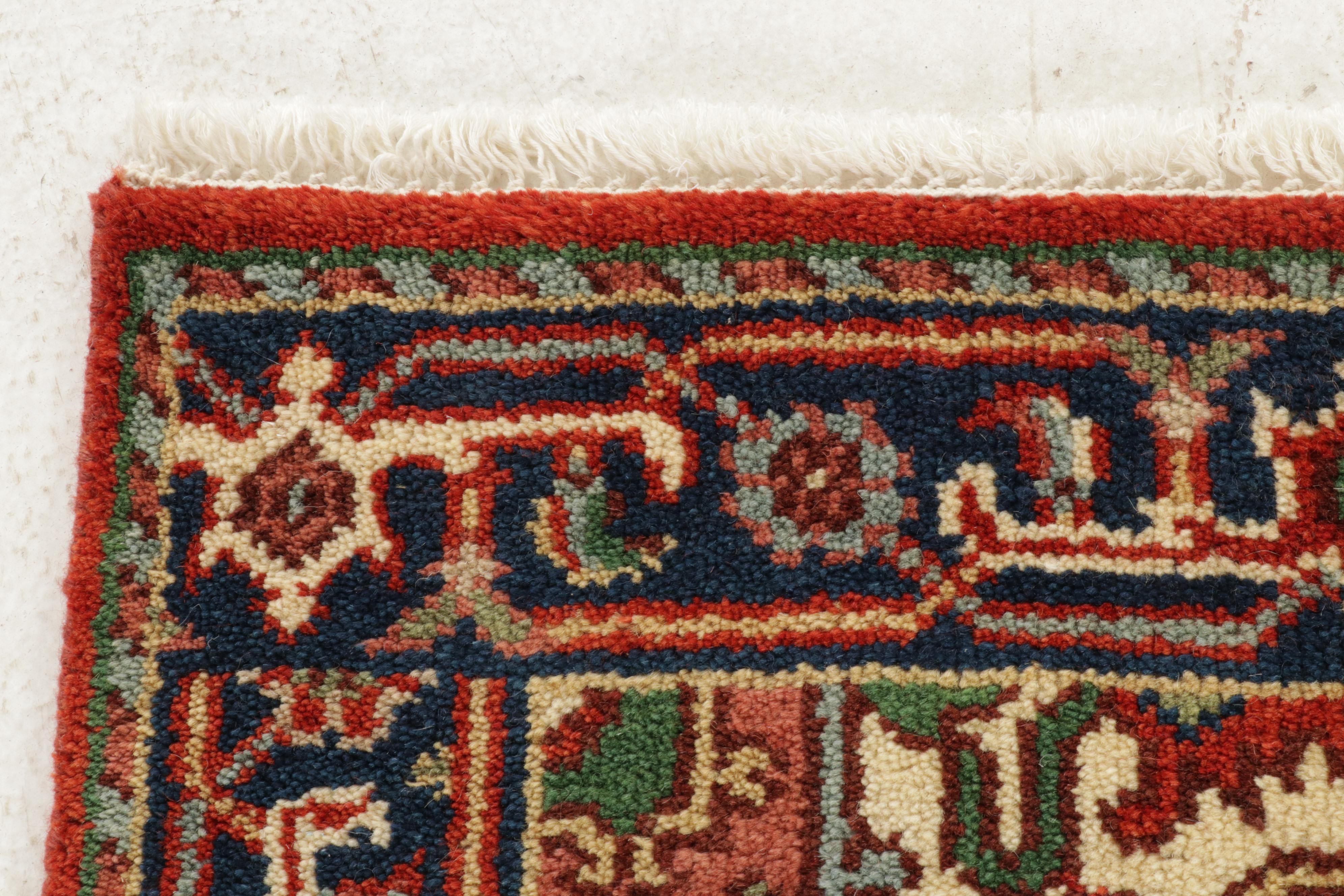 2'7 x 7'11 Hand-Knotted Indo-Persian Heriz Serapi Runner, 2010