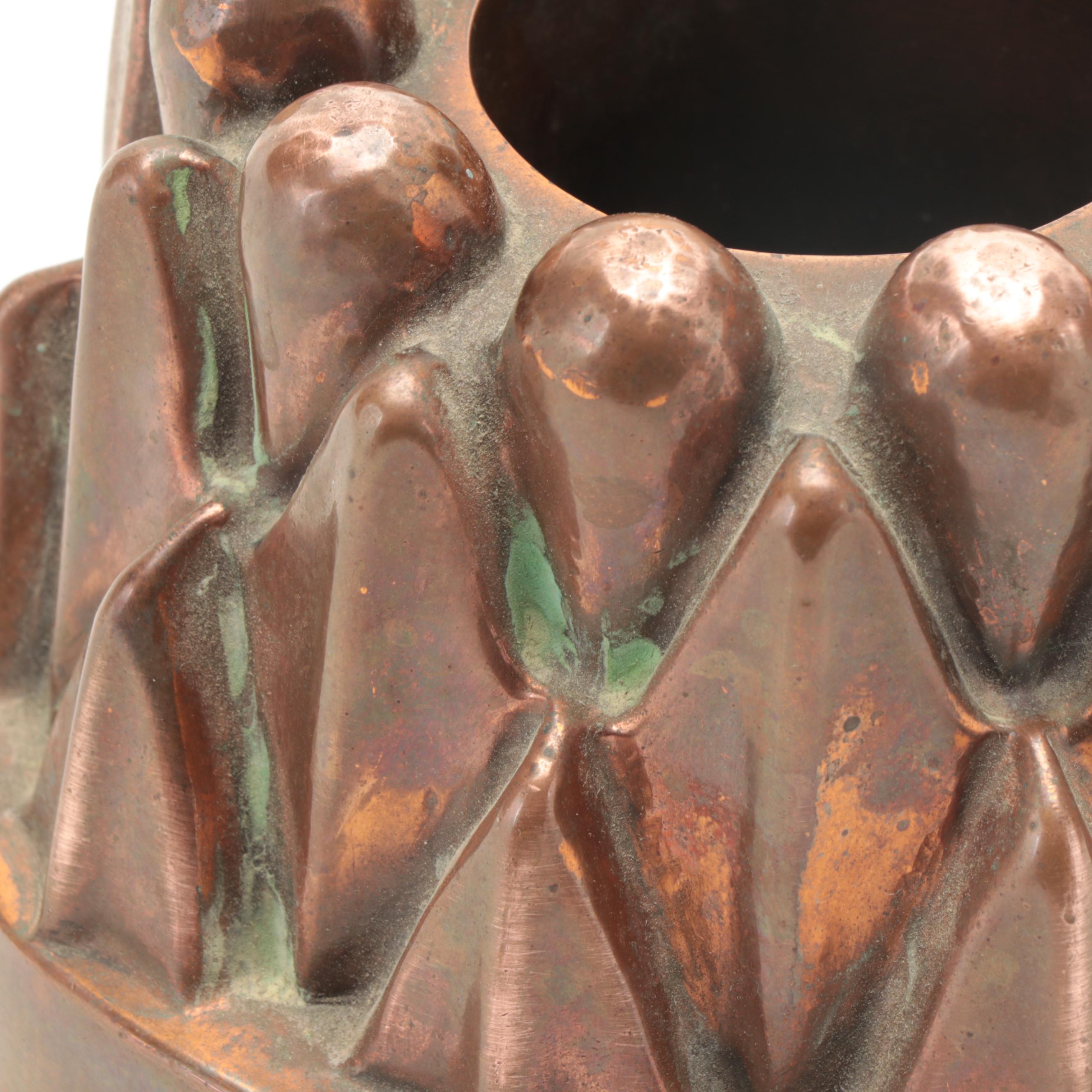 French Tin Lined Copper and Tin Cake or Jelly Molds, Late 19th/ Early 20th C.