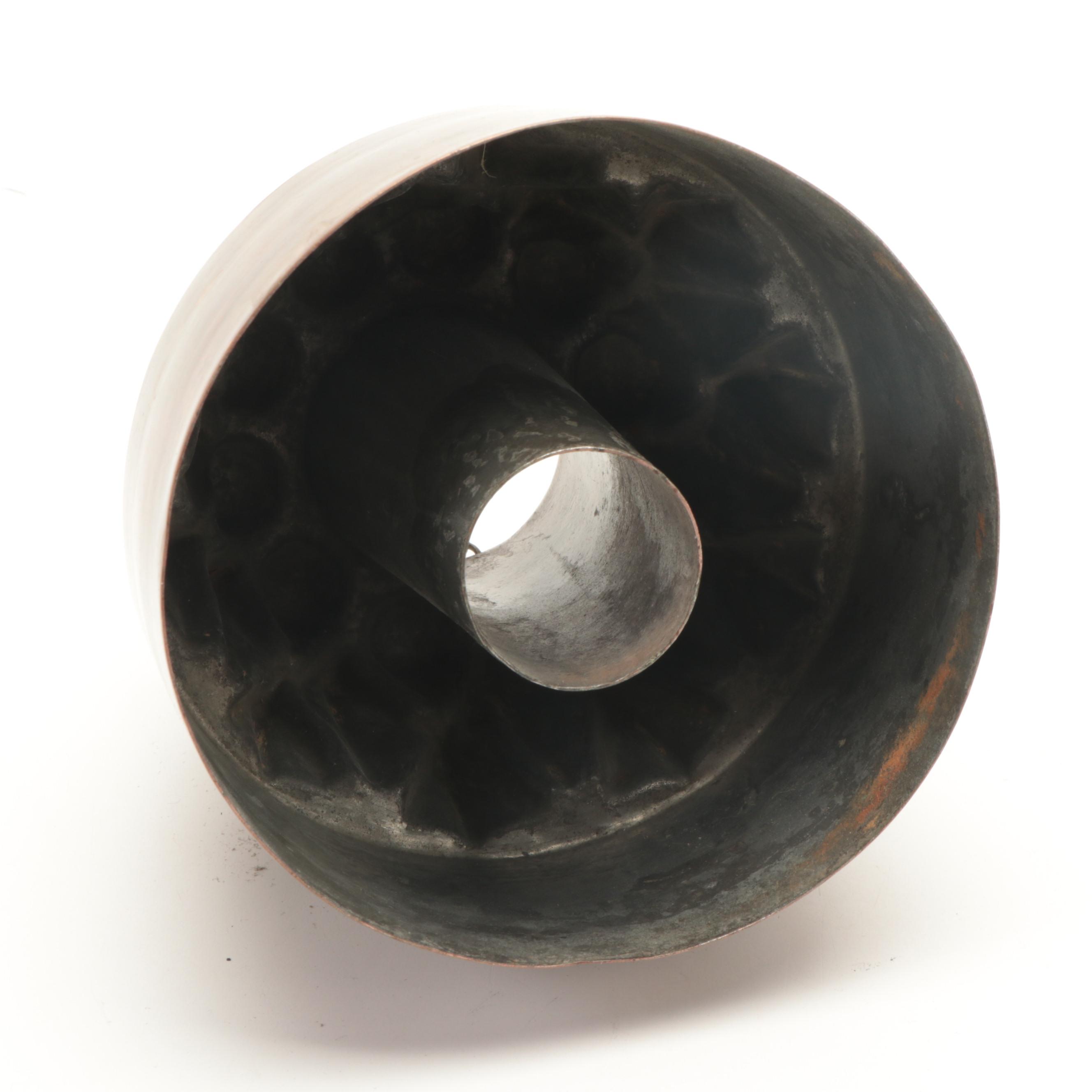 French Tin Lined Copper and Tin Cake or Jelly Molds, Late 19th/ Early 20th C.