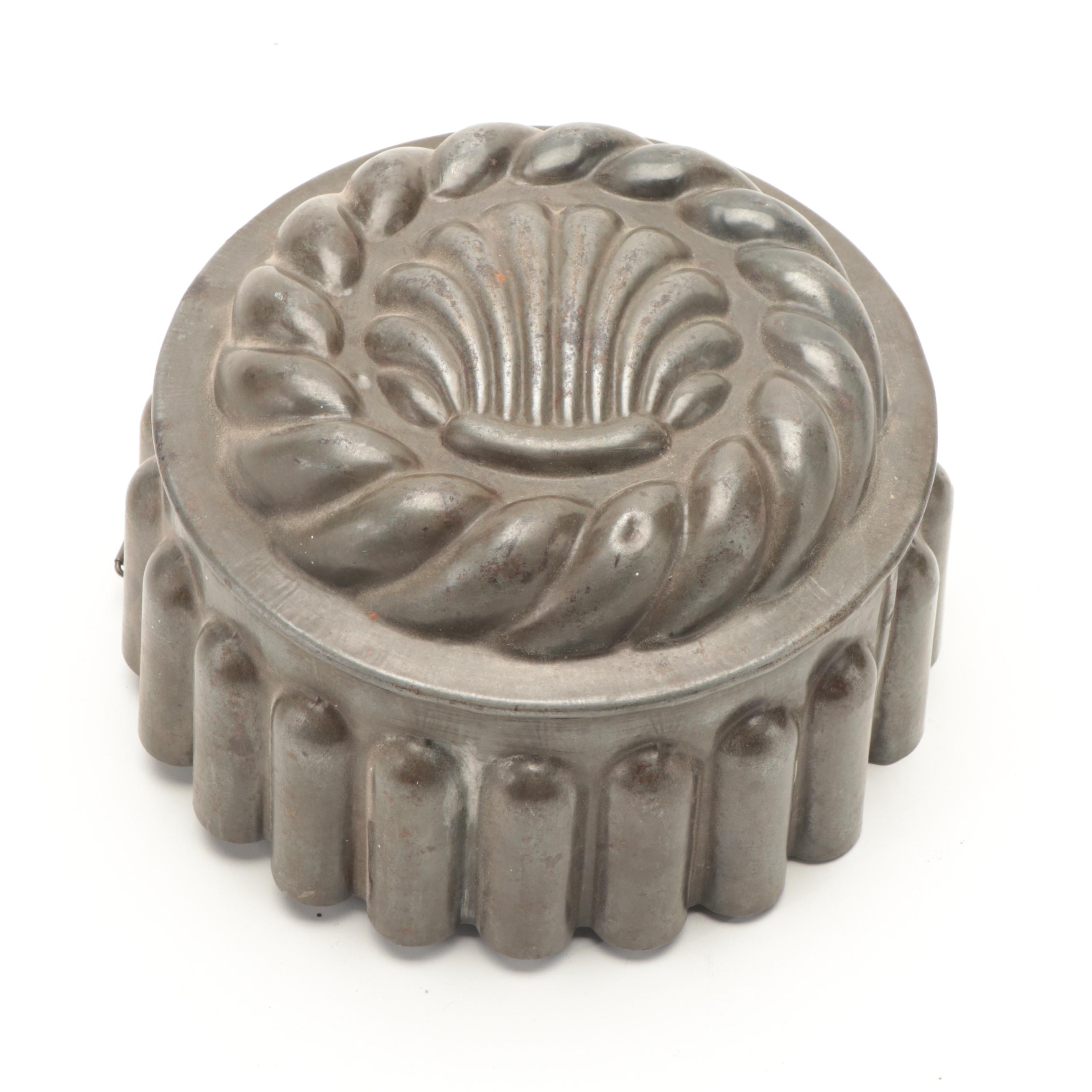 French Tin Lined Copper and Tin Cake or Jelly Molds, Late 19th/ Early 20th C.