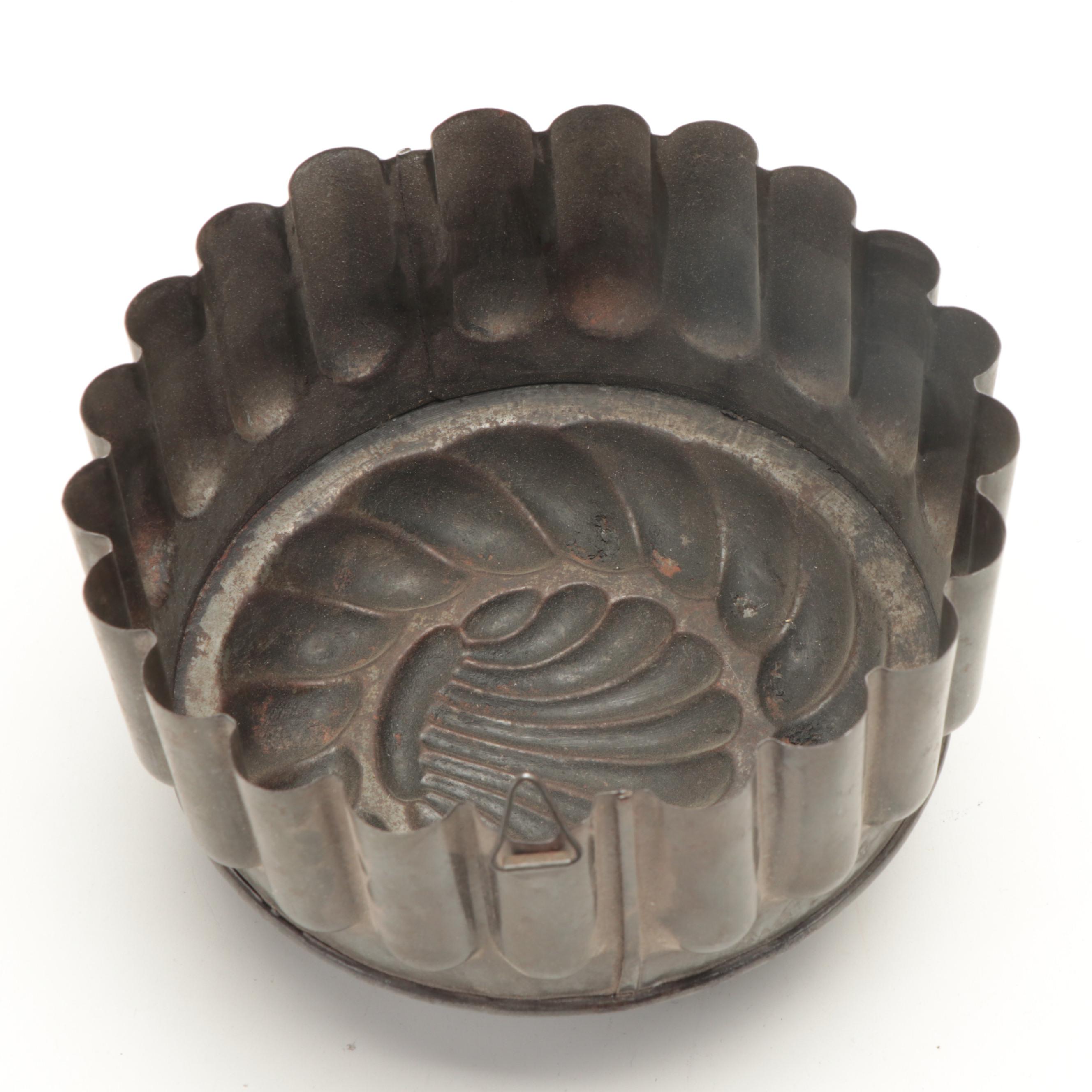 French Tin Lined Copper and Tin Cake or Jelly Molds, Late 19th/ Early 20th C.