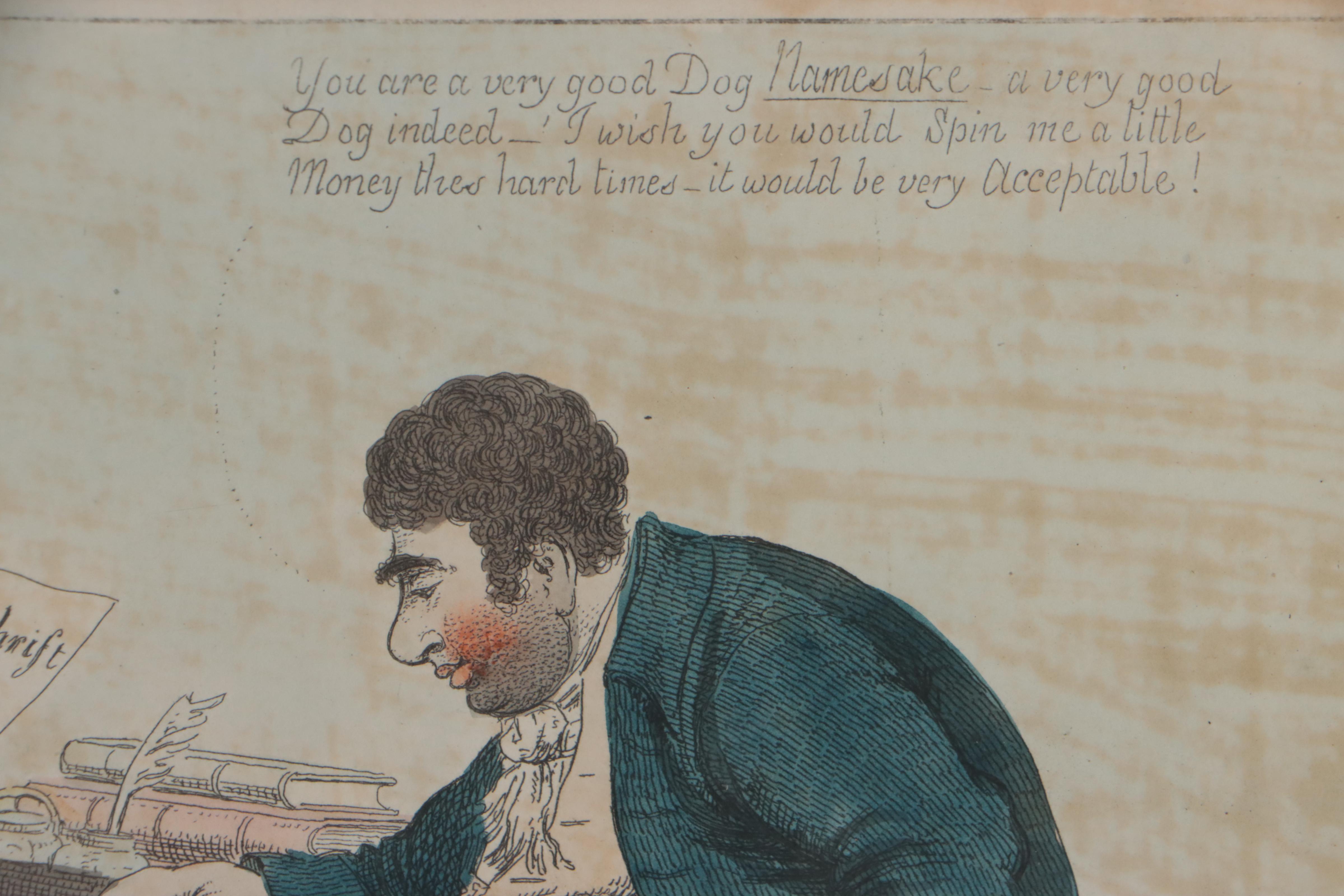 Hand-Colored Lithograph After Charles Williams of Political Cartoon