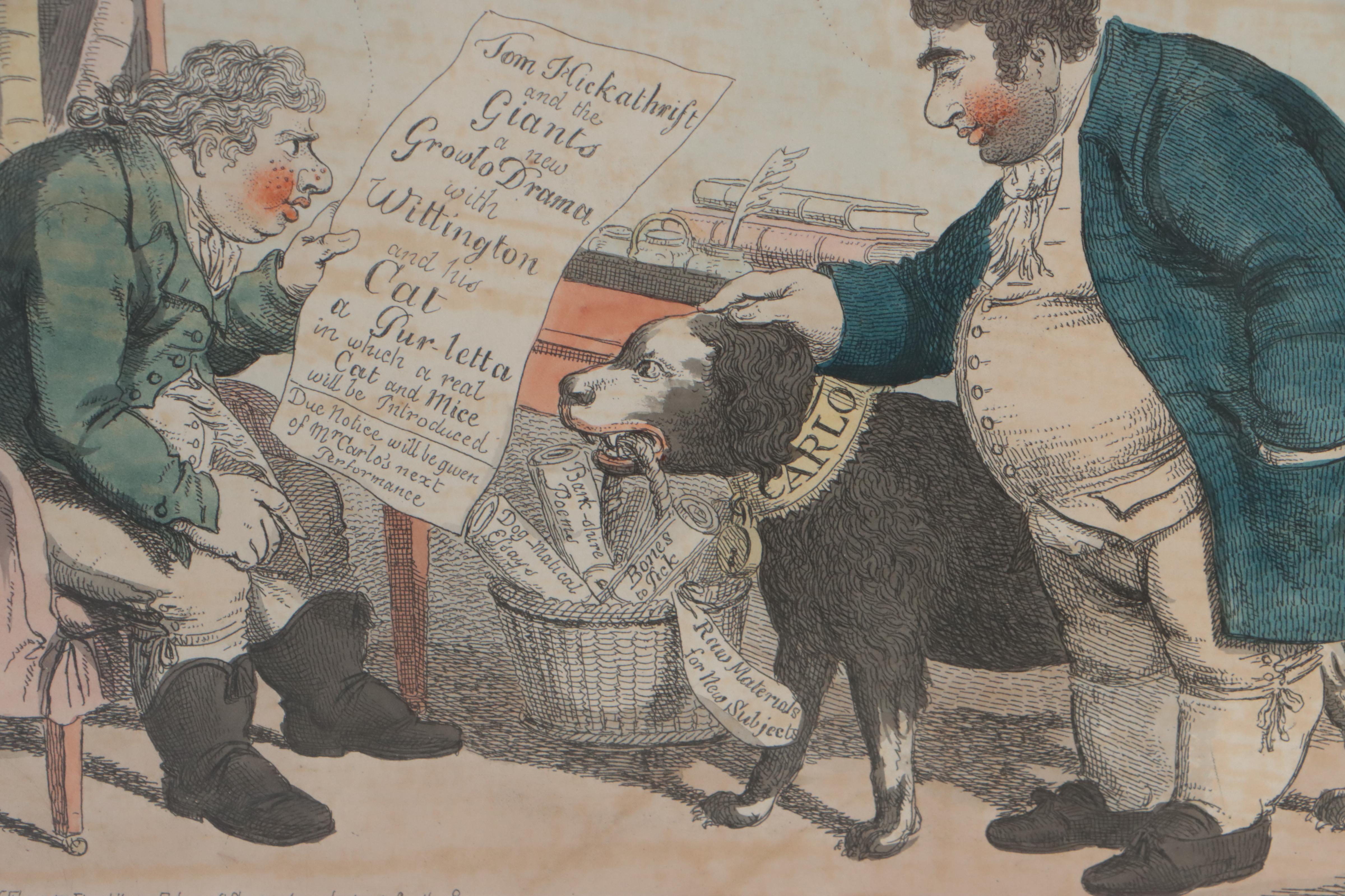 Hand-Colored Lithograph After Charles Williams of Political Cartoon