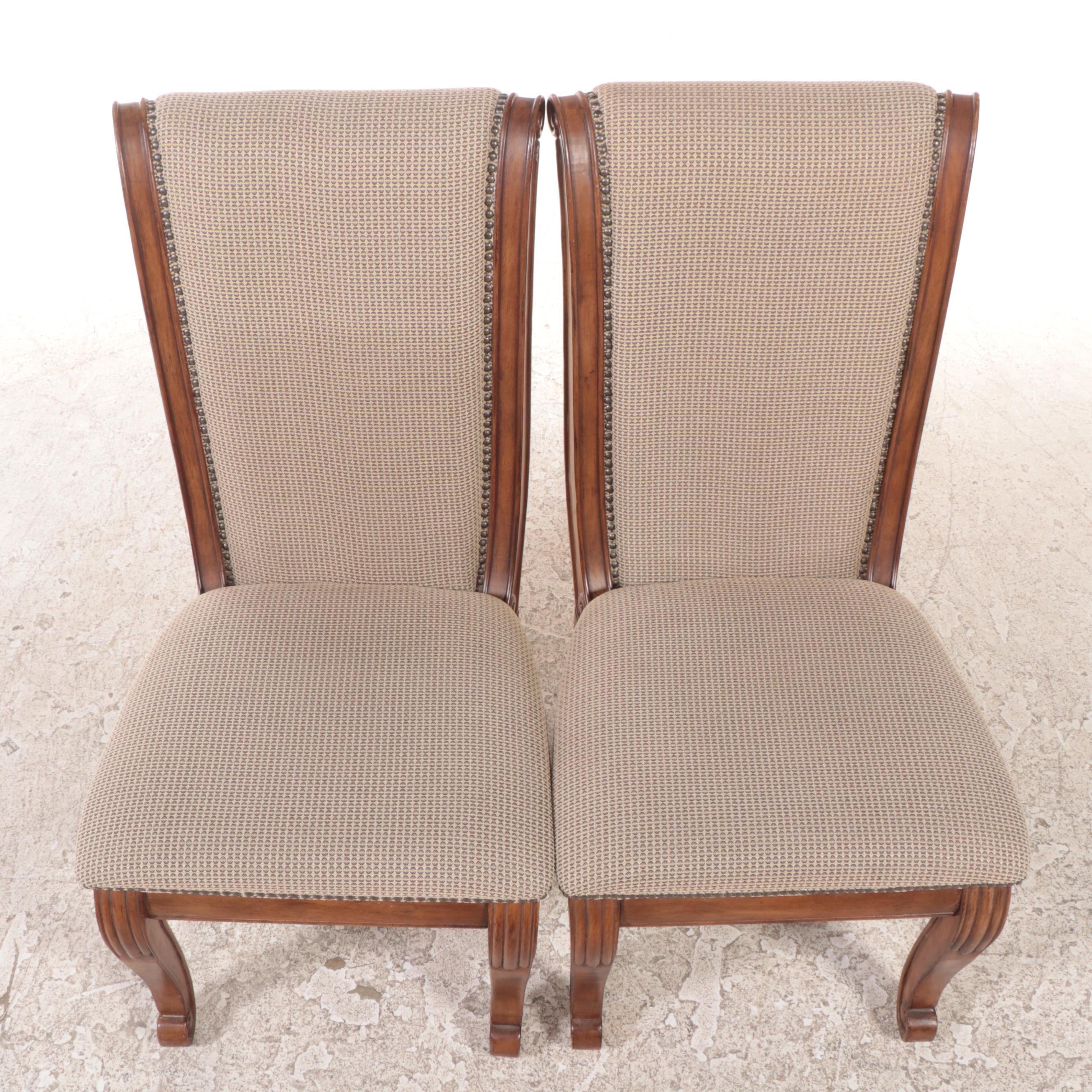 Pair of Klaussner International Classical Style Custom-Upholstered Side Chairs