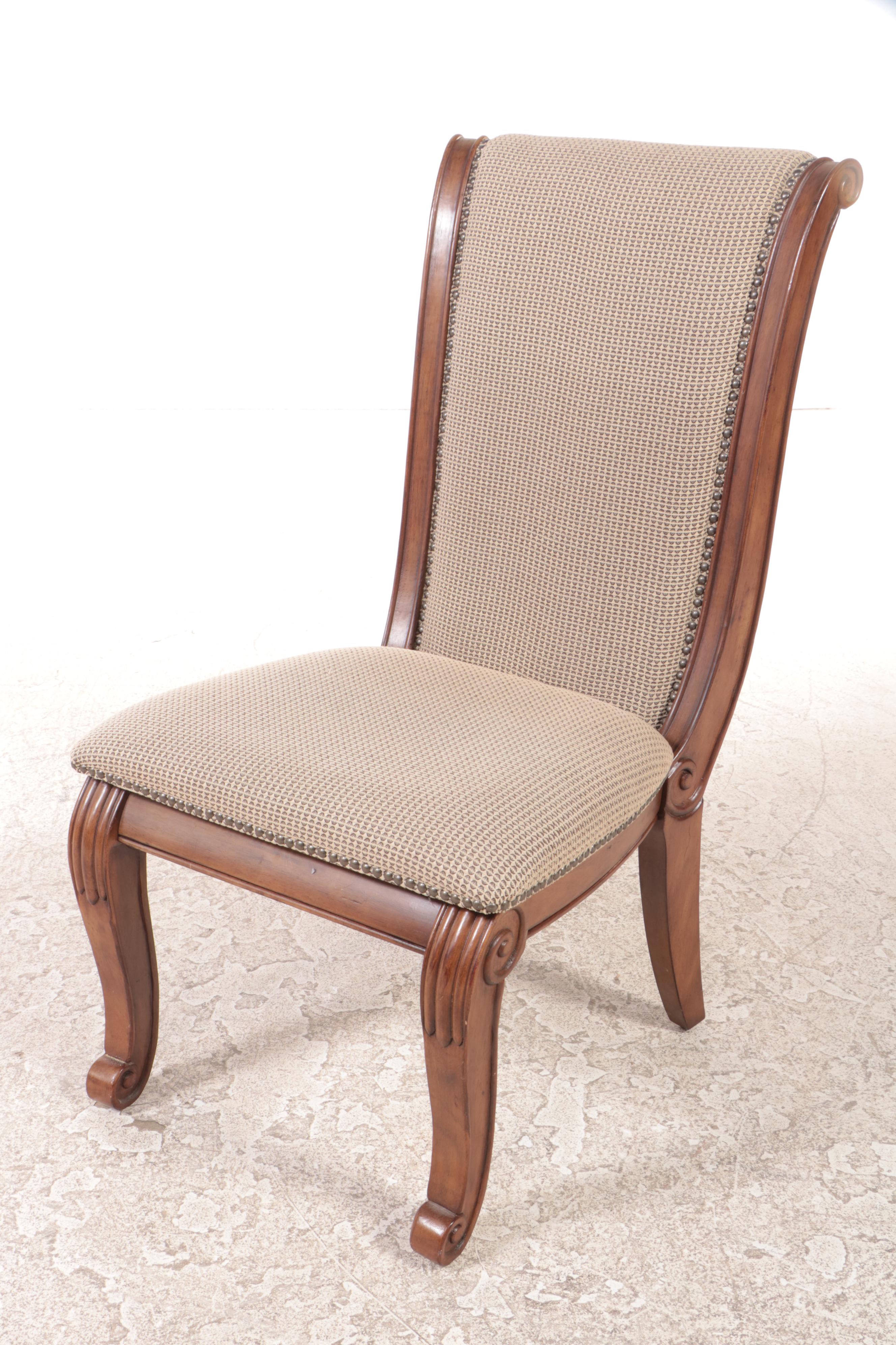 Pair of Klaussner International Classical Style Custom-Upholstered Side Chairs