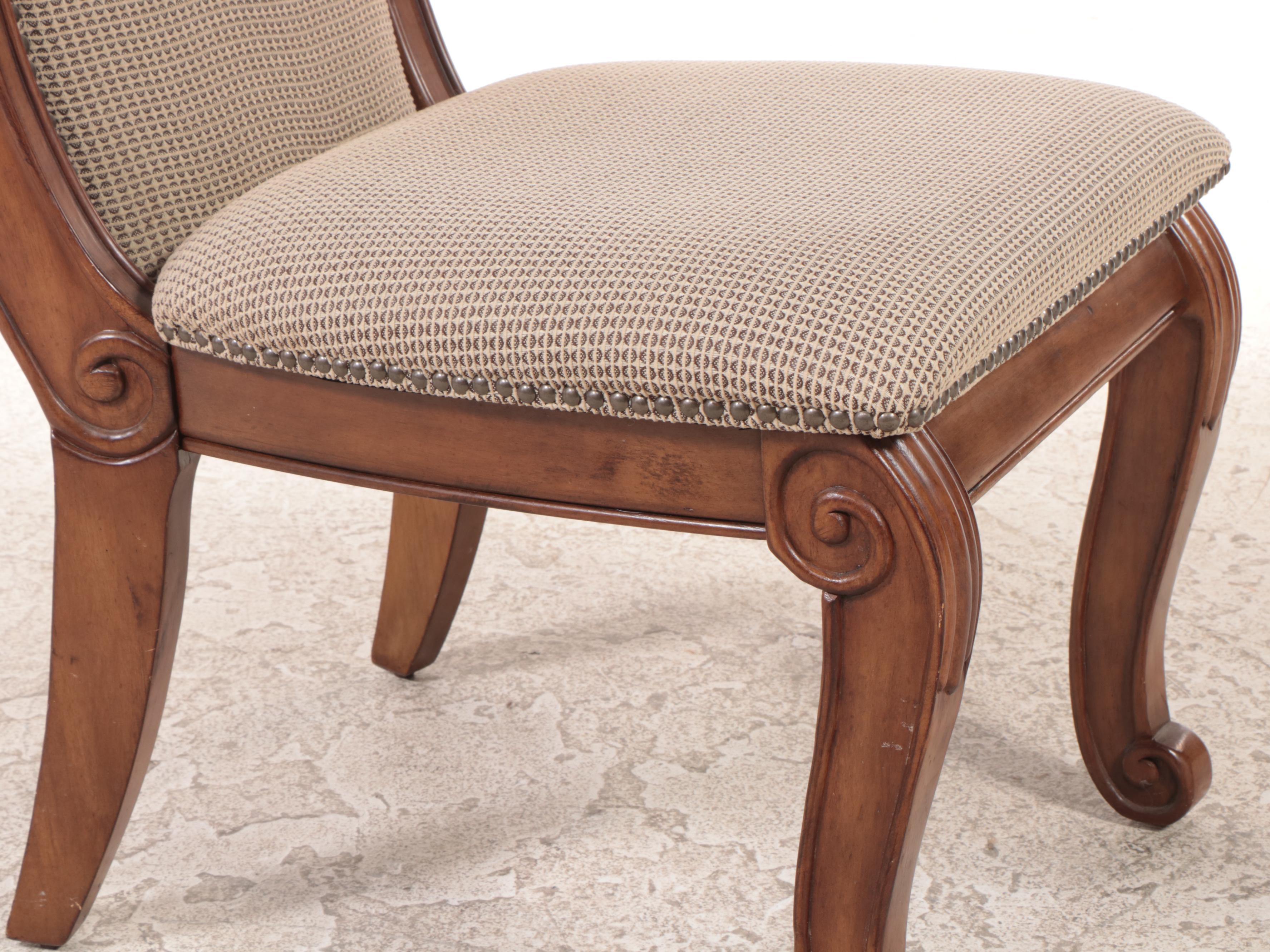 Pair of Klaussner International Classical Style Custom-Upholstered Side Chairs