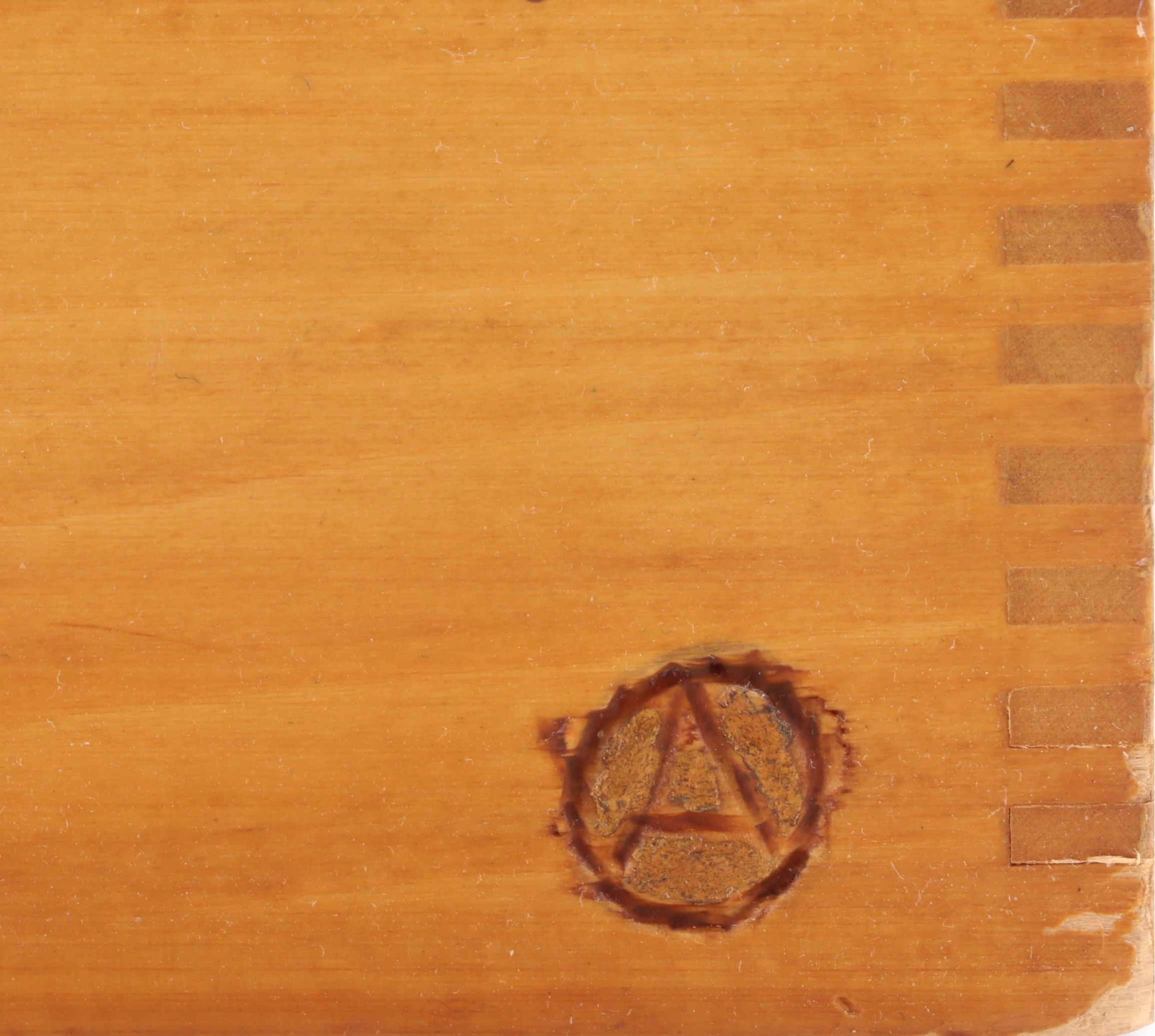 Hand-Carved and Painted Wooden Acorn Box with Shoe Stretchers