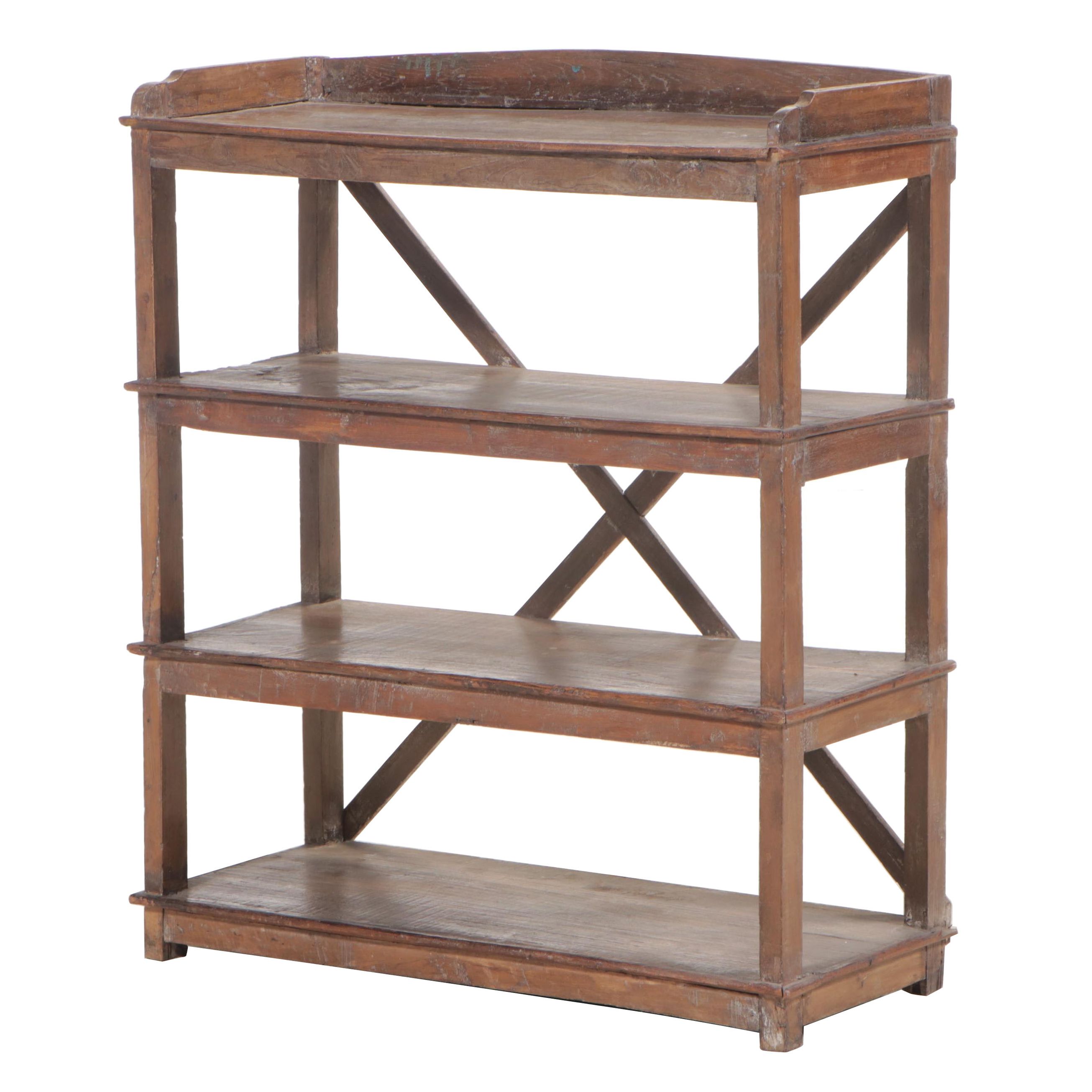 Gujarati Indian Teak Bookcase, Early 20th Century