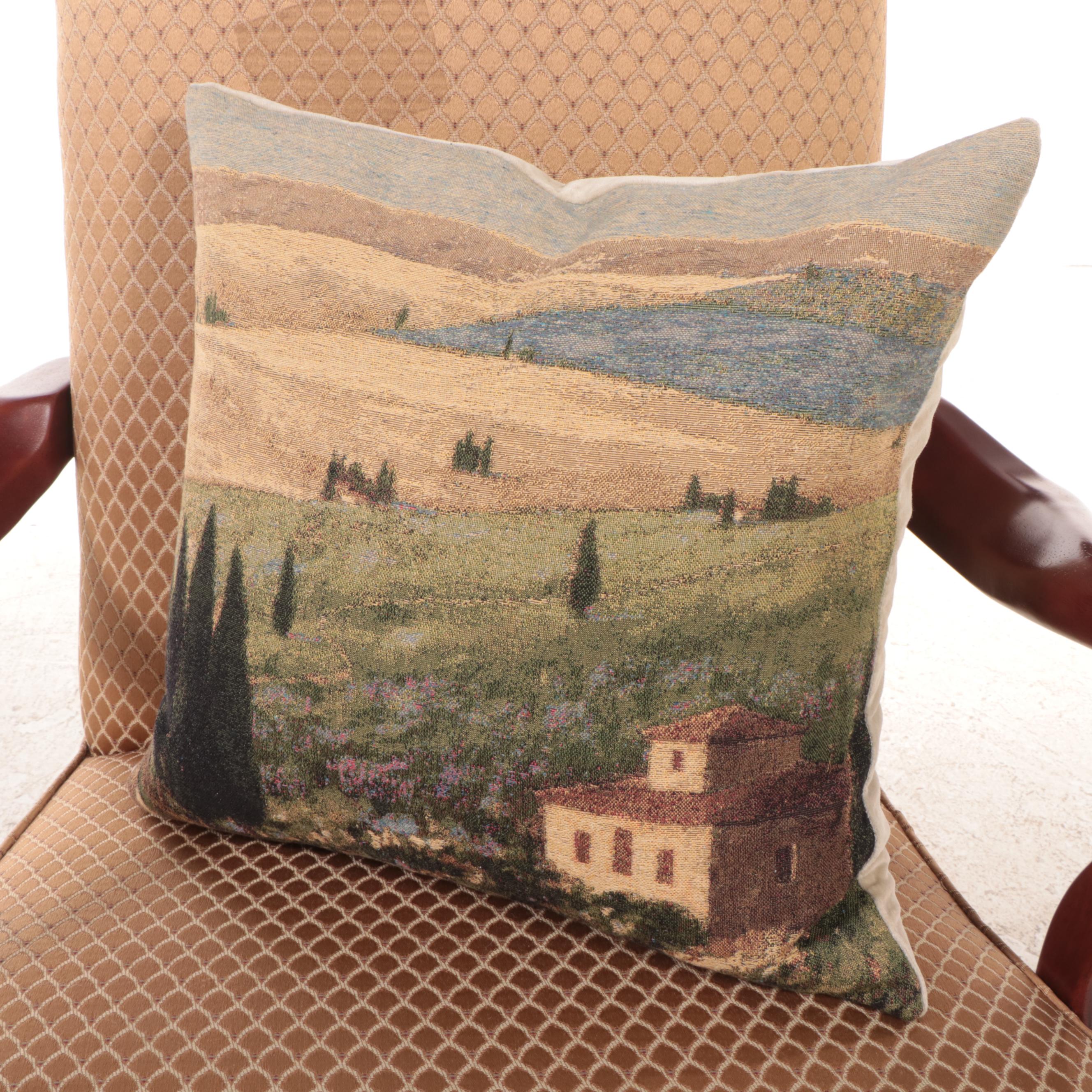 Best Chairs Inc. Queen Anne Style Custom-Upholstered Hardwood Armchair