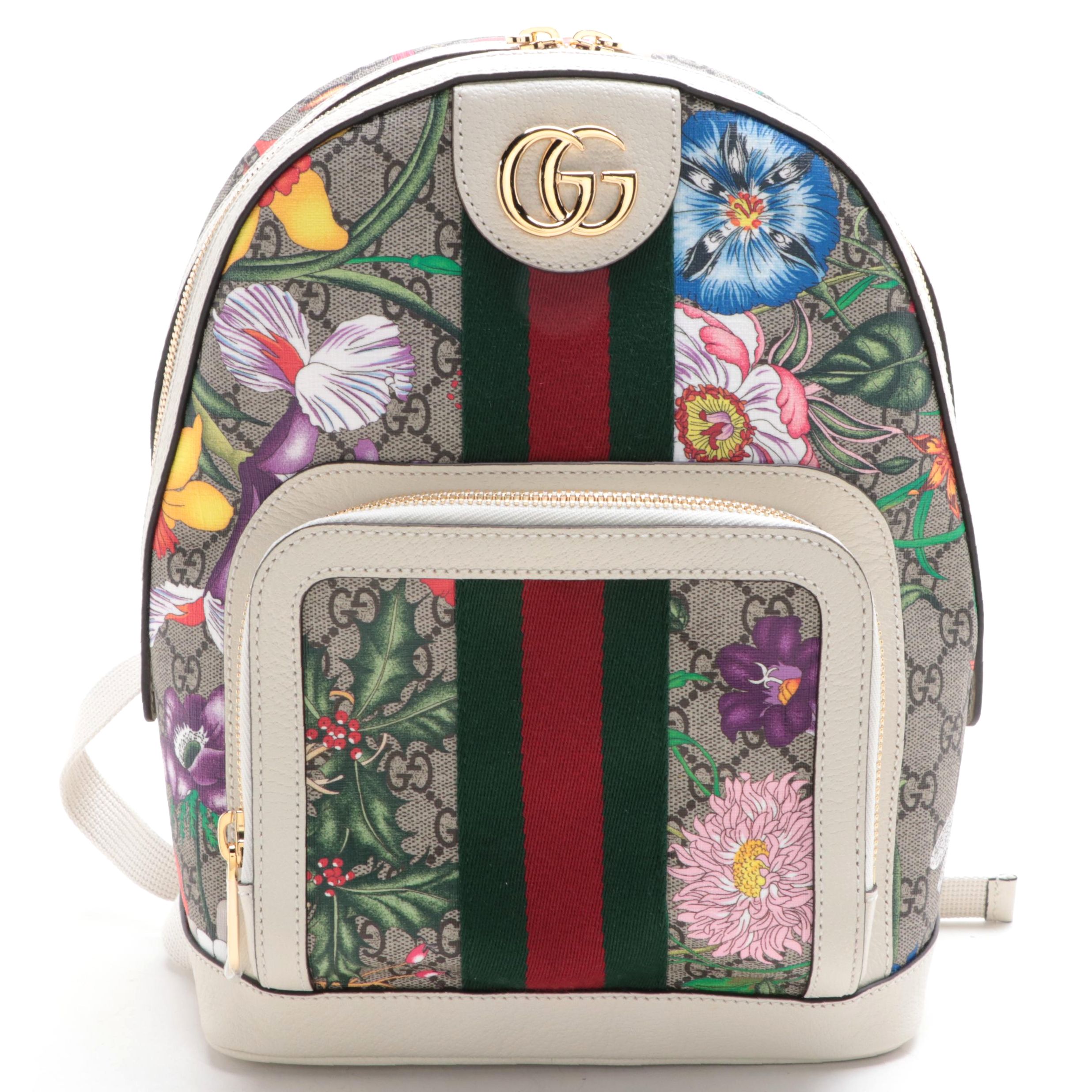 Gucci GG Supreme Flora Backpack Purse