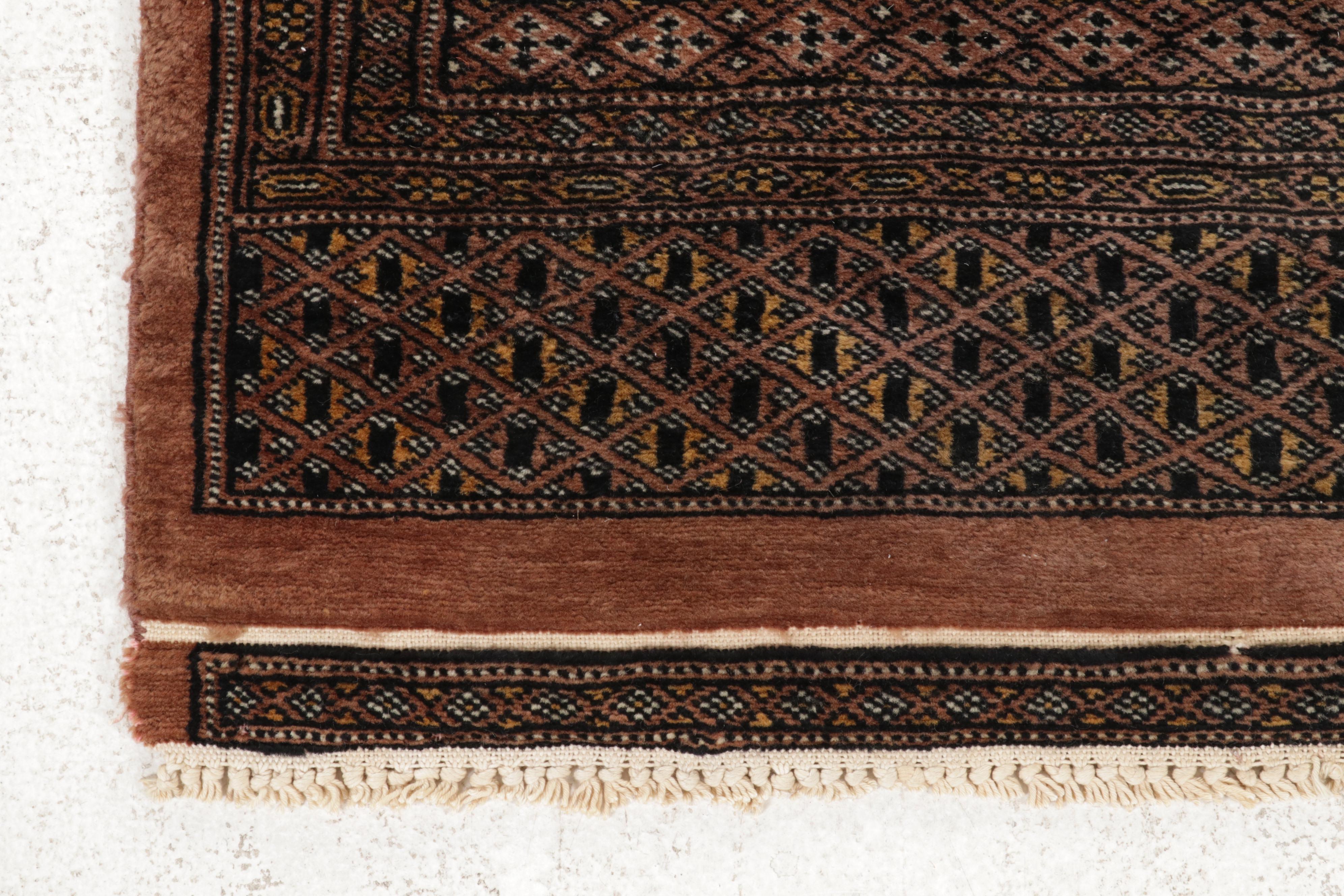 2'8 x 10'10 Hand-Knotted Pakistani Turkmen Bokhara Runner, 1990s