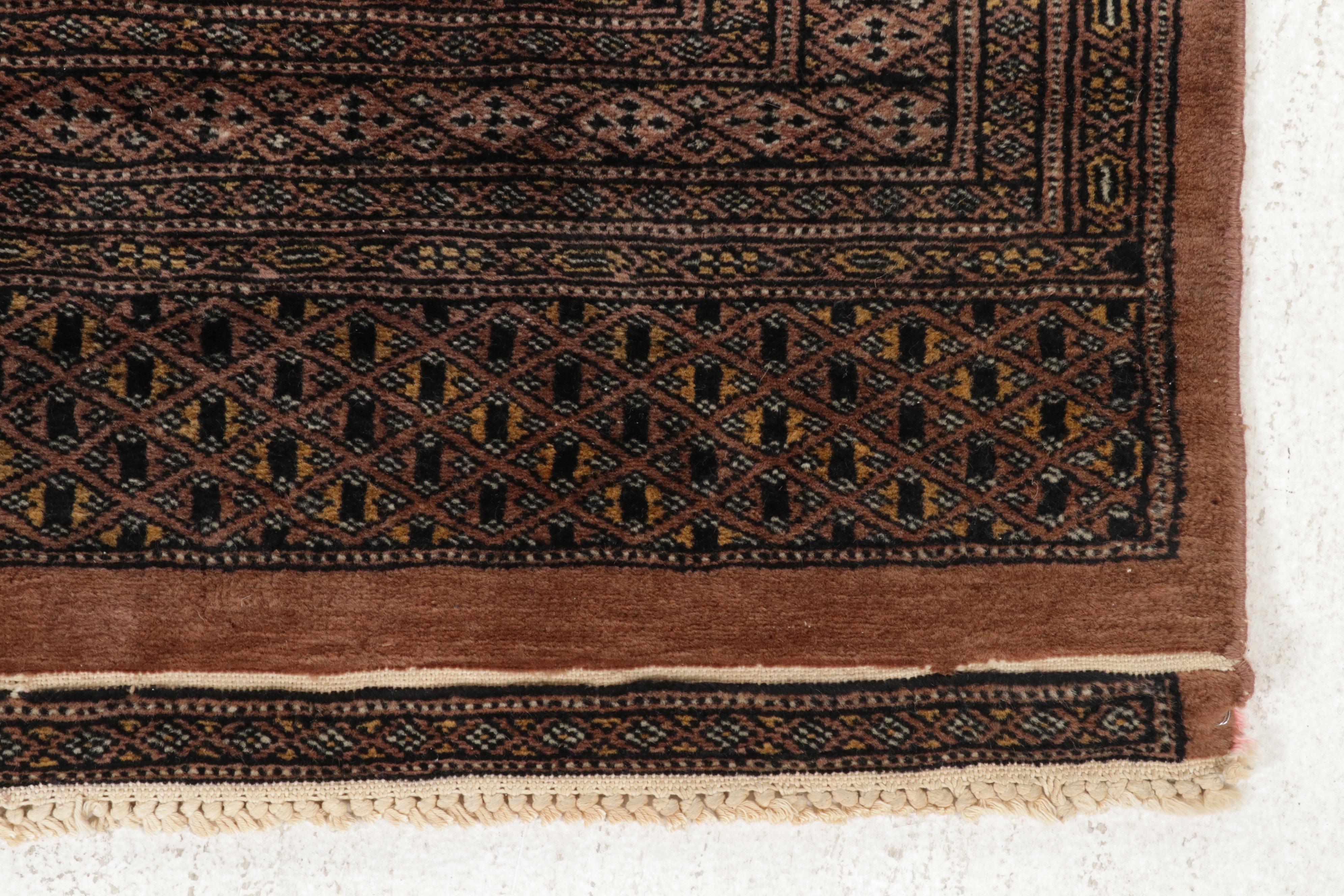 2'8 x 10'10 Hand-Knotted Pakistani Turkmen Bokhara Runner, 1990s