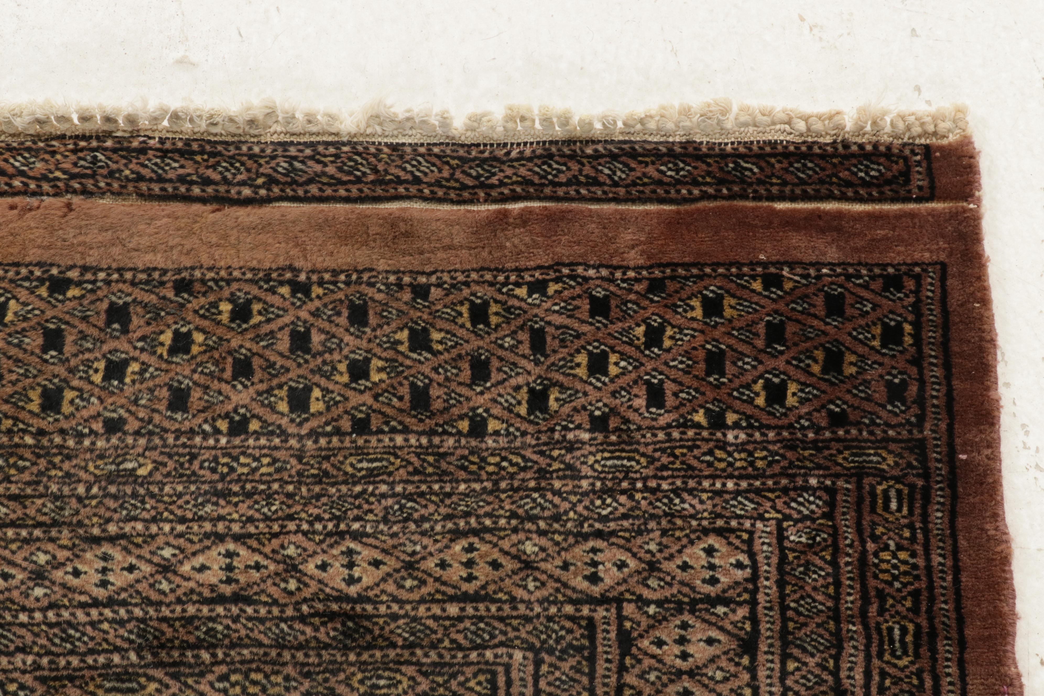2'8 x 10'10 Hand-Knotted Pakistani Turkmen Bokhara Runner, 1990s