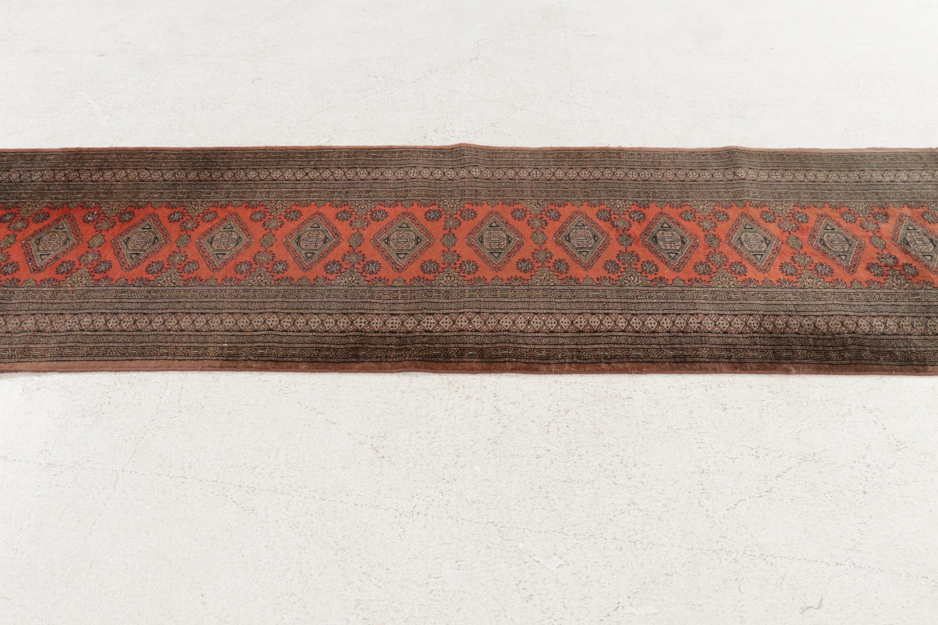 2'8 x 10'10 Hand-Knotted Pakistani Turkmen Bokhara Runner, 1990s