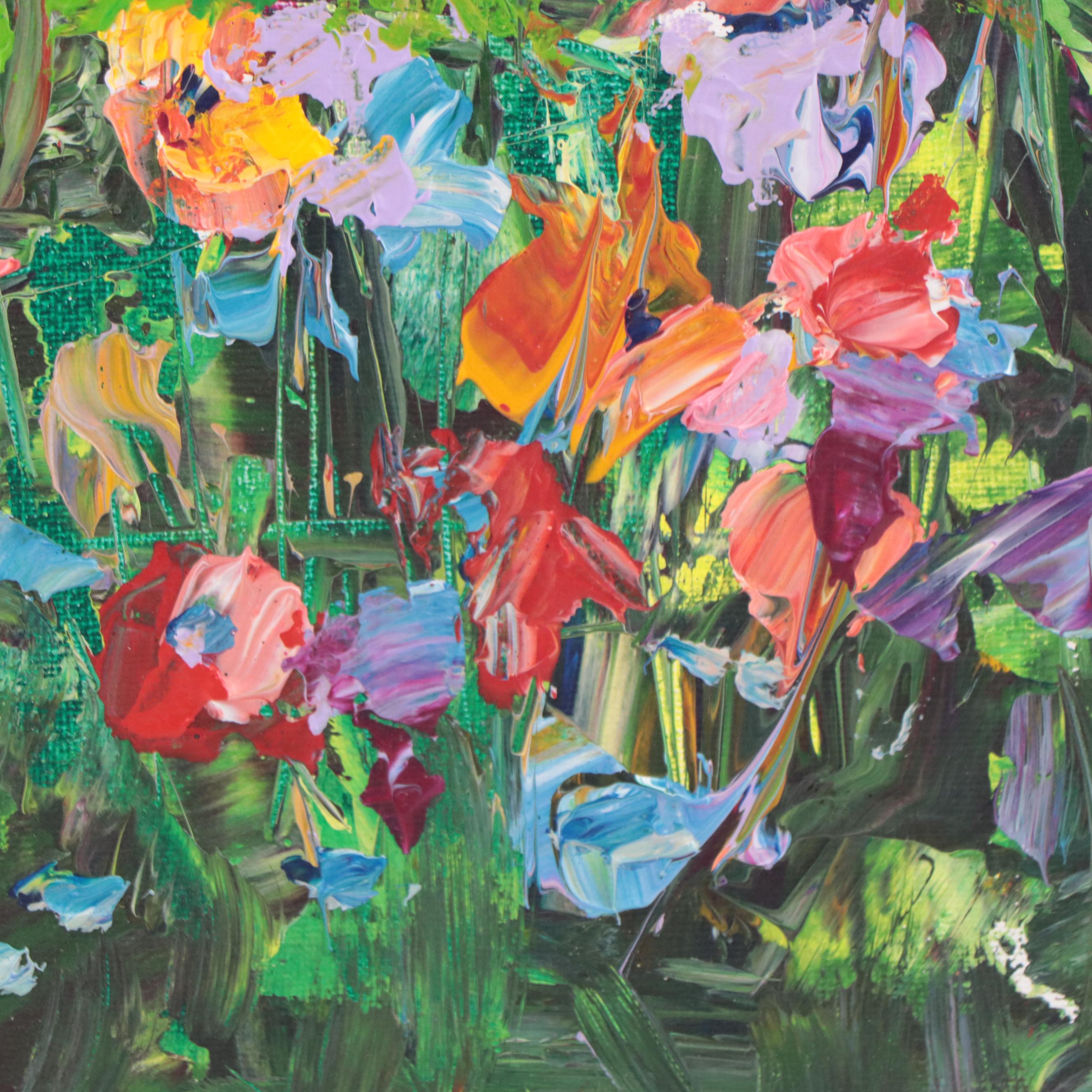 Amelia Colne Floral Acrylic Painting, 21st Century