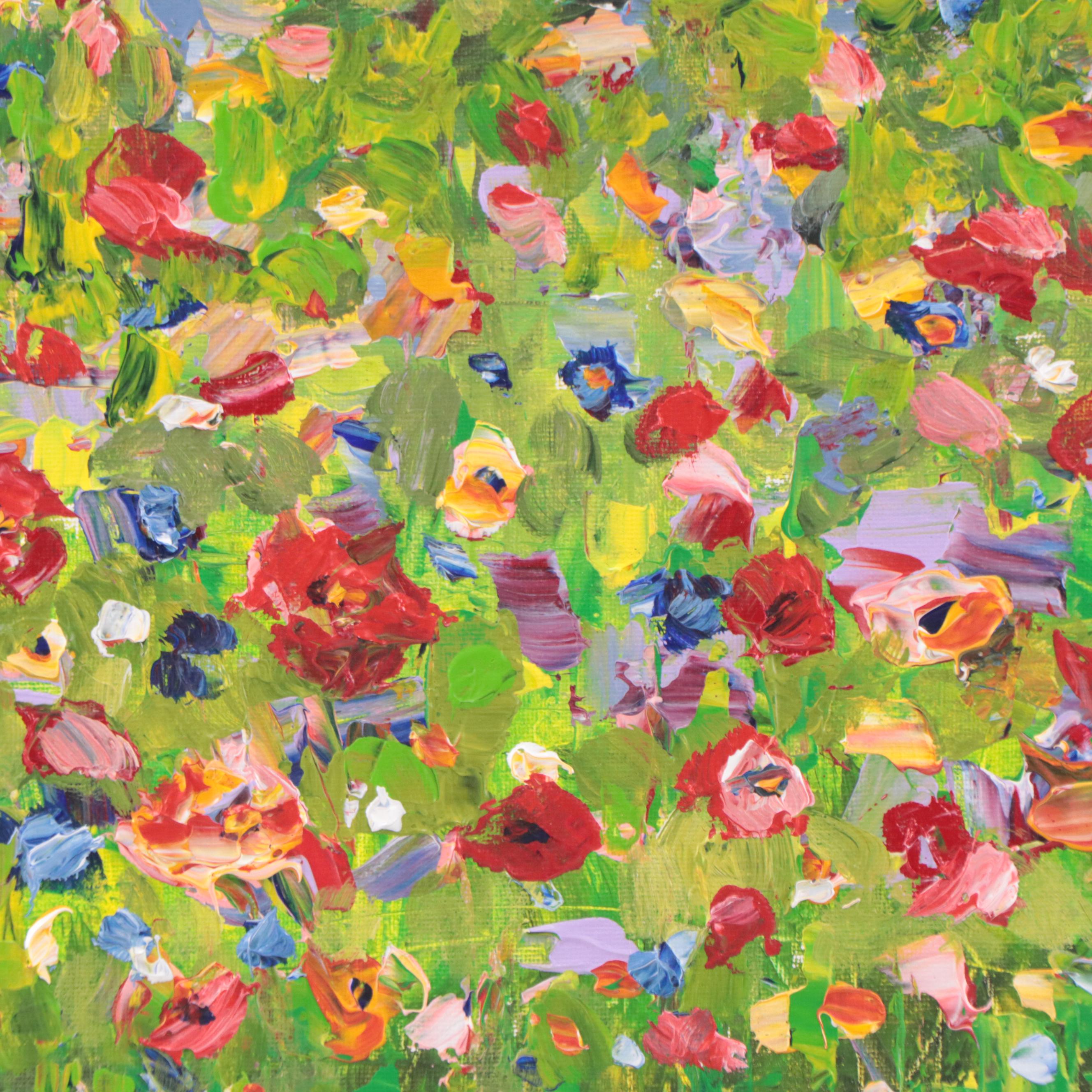 Amelia Colne Floral Acrylic Painting, 21st Century