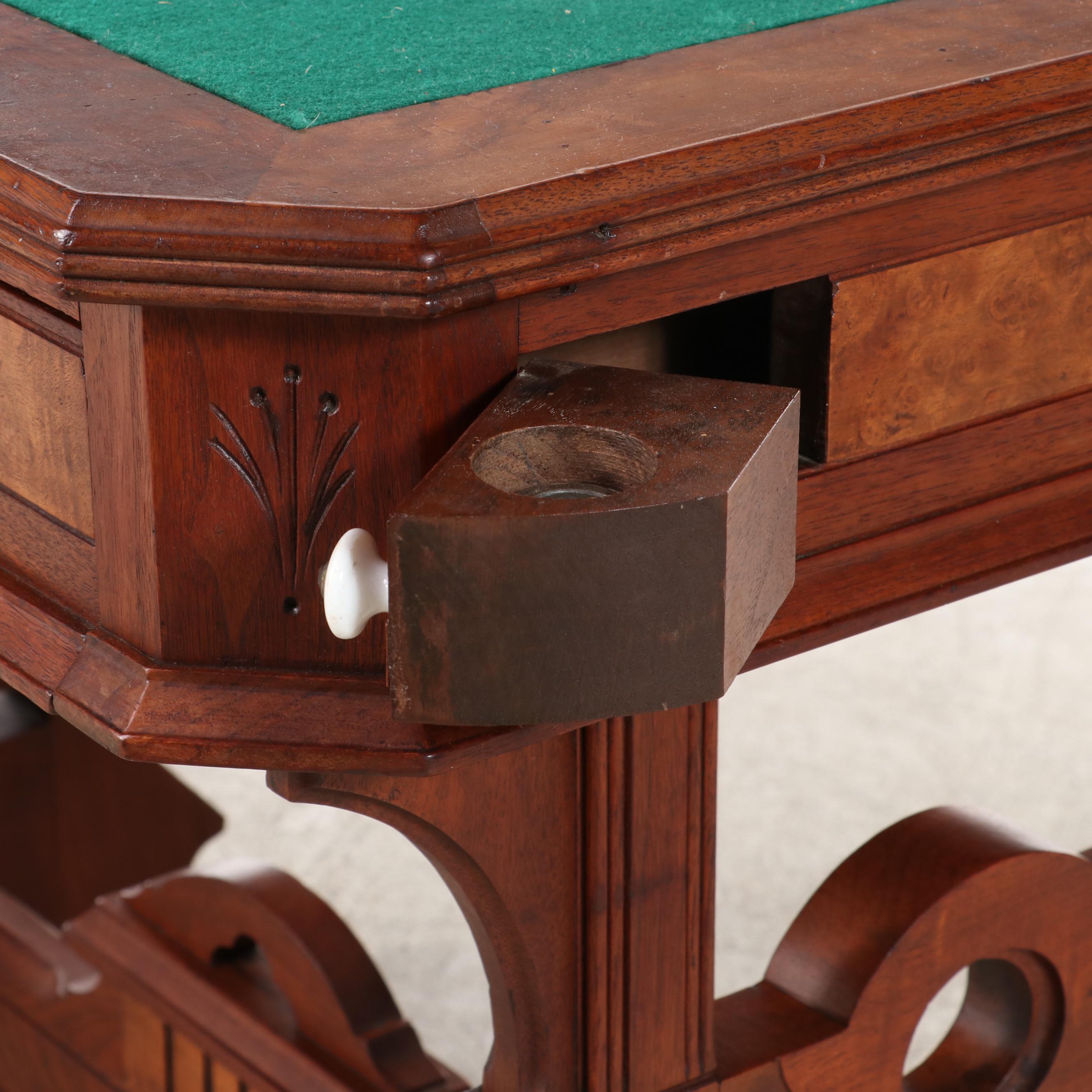Victorian Renaissance-Revival Writing/Library Table with Adjustable Top