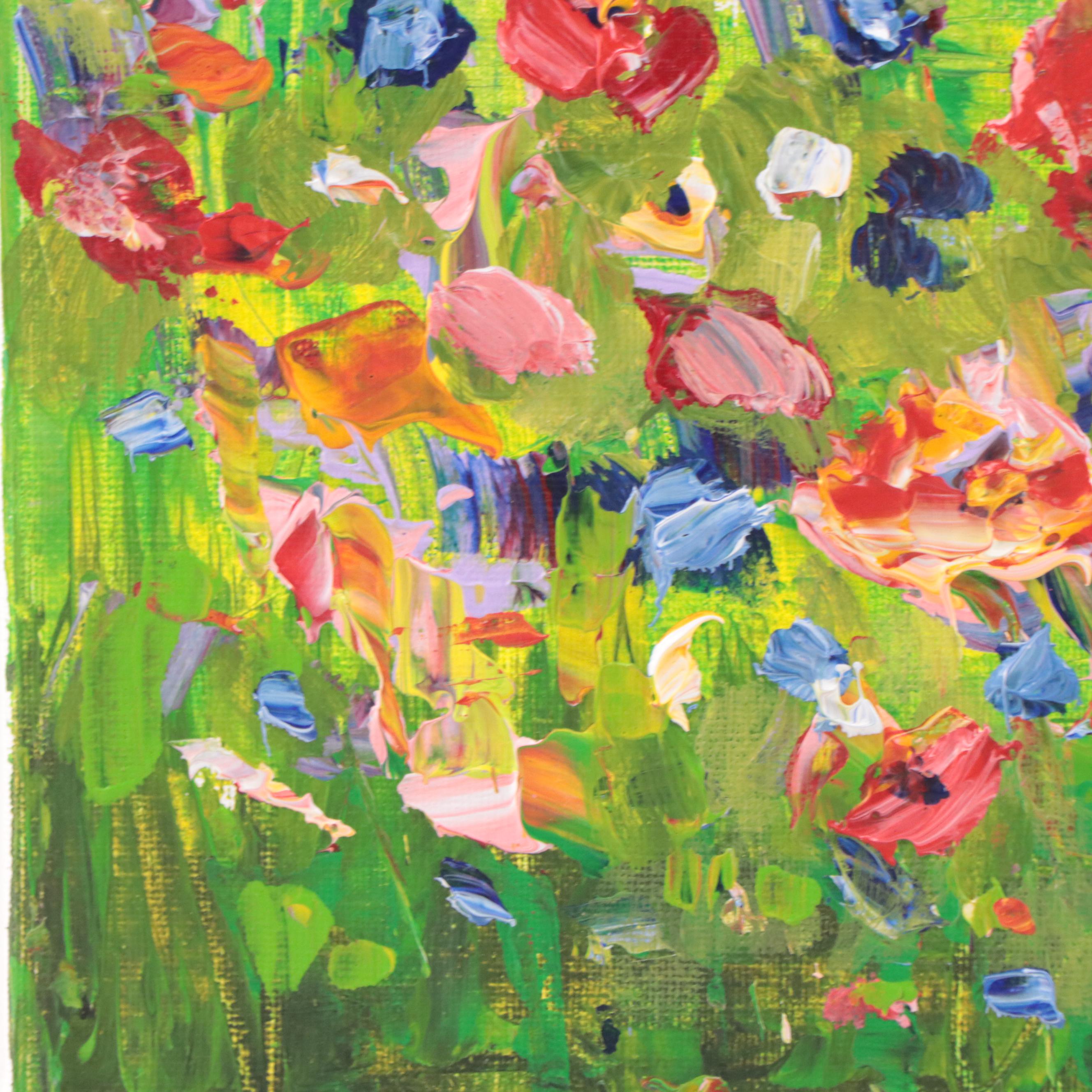 Amelia Colne Floral Acrylic Painting, 21st Century