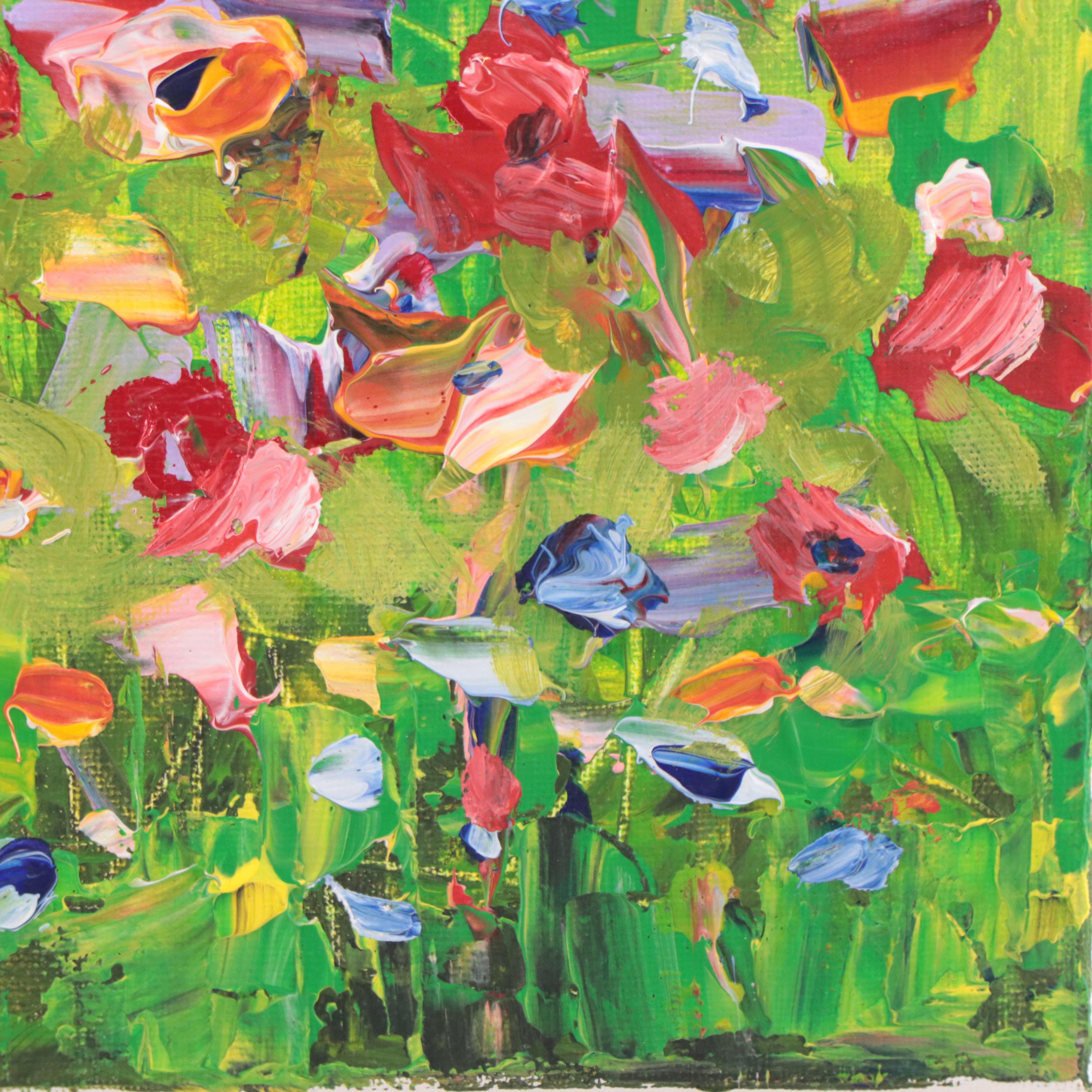 Amelia Colne Floral Acrylic Painting, 21st Century
