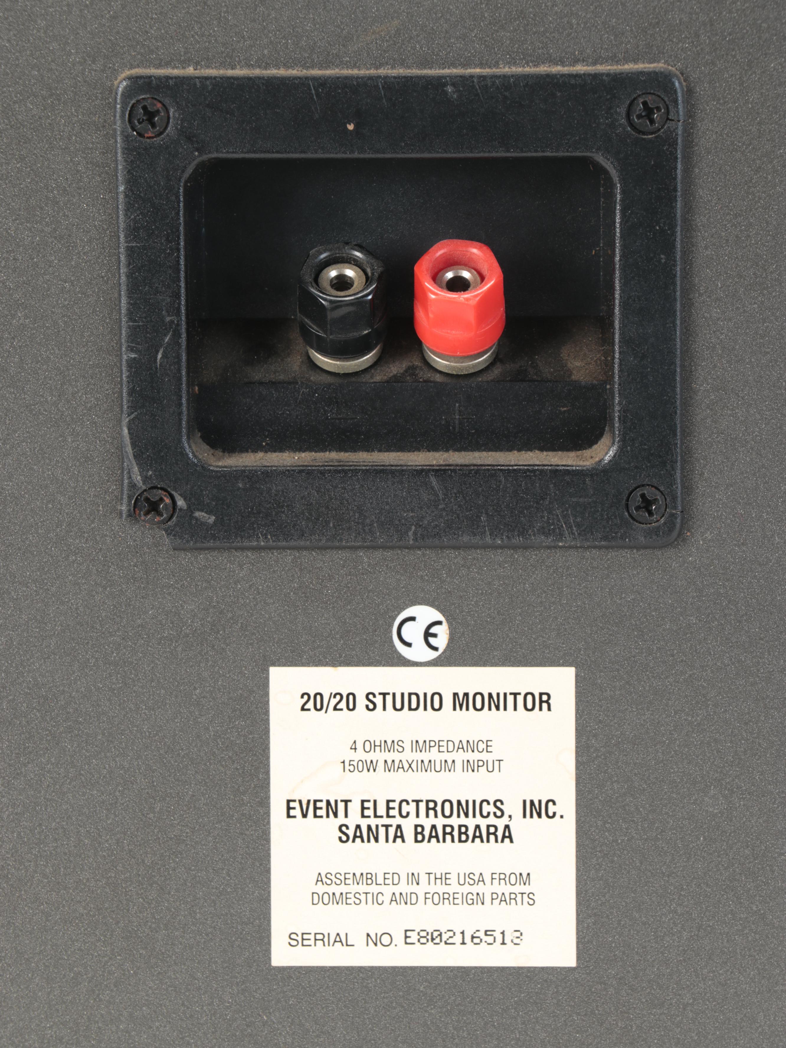 Event 20/20 Studio Monitor Speakers and Infinity Reference One Speakers