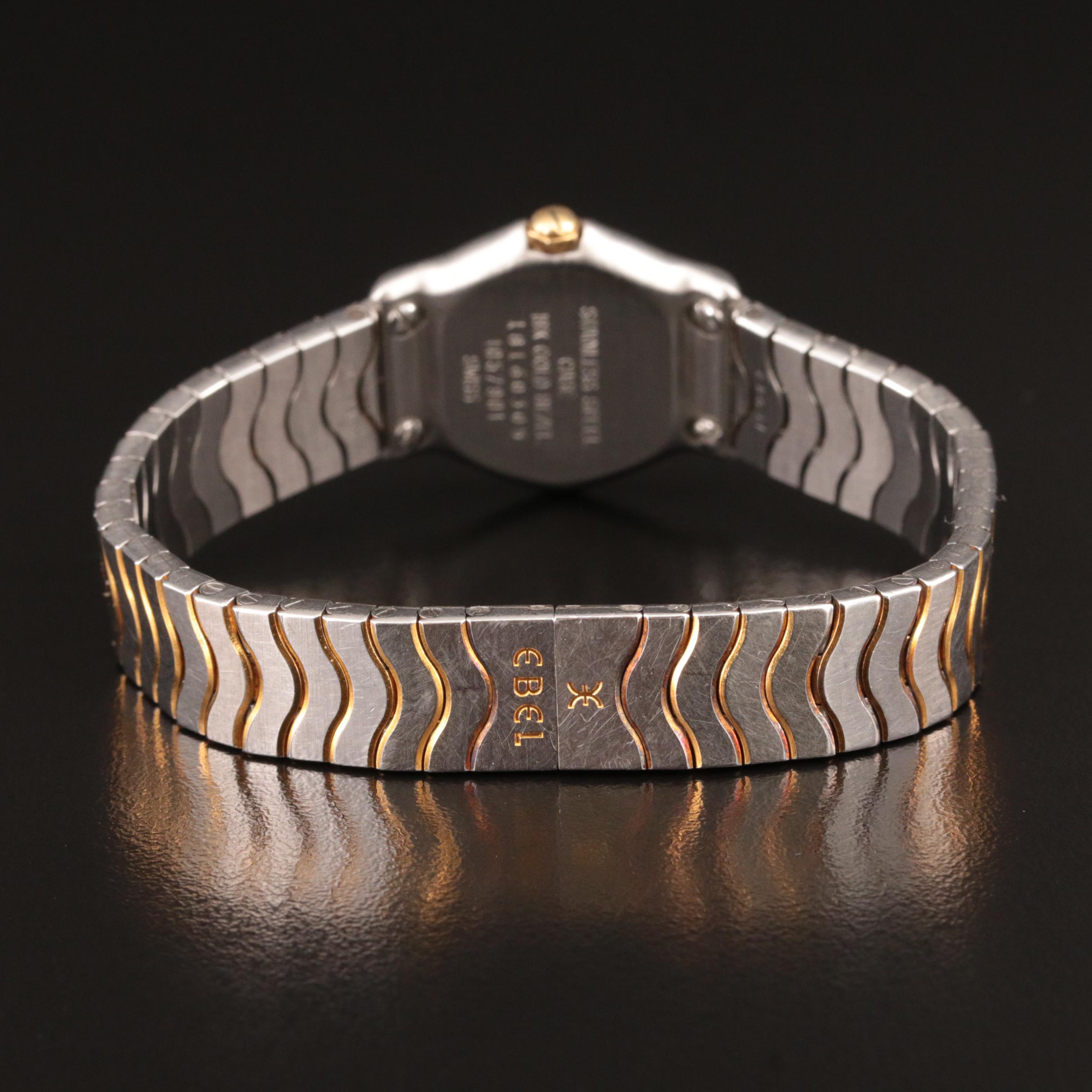18K and Stainless Steel Ebel Sport Wave Watch