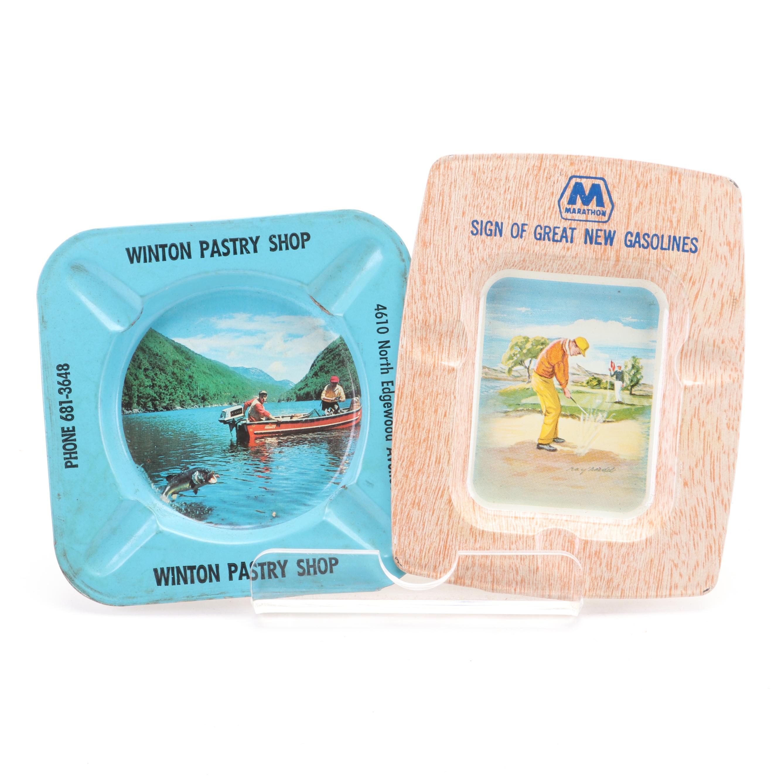 McMaster with Other Ashtrays, Musical Cigarette Box and Shoe Figurine